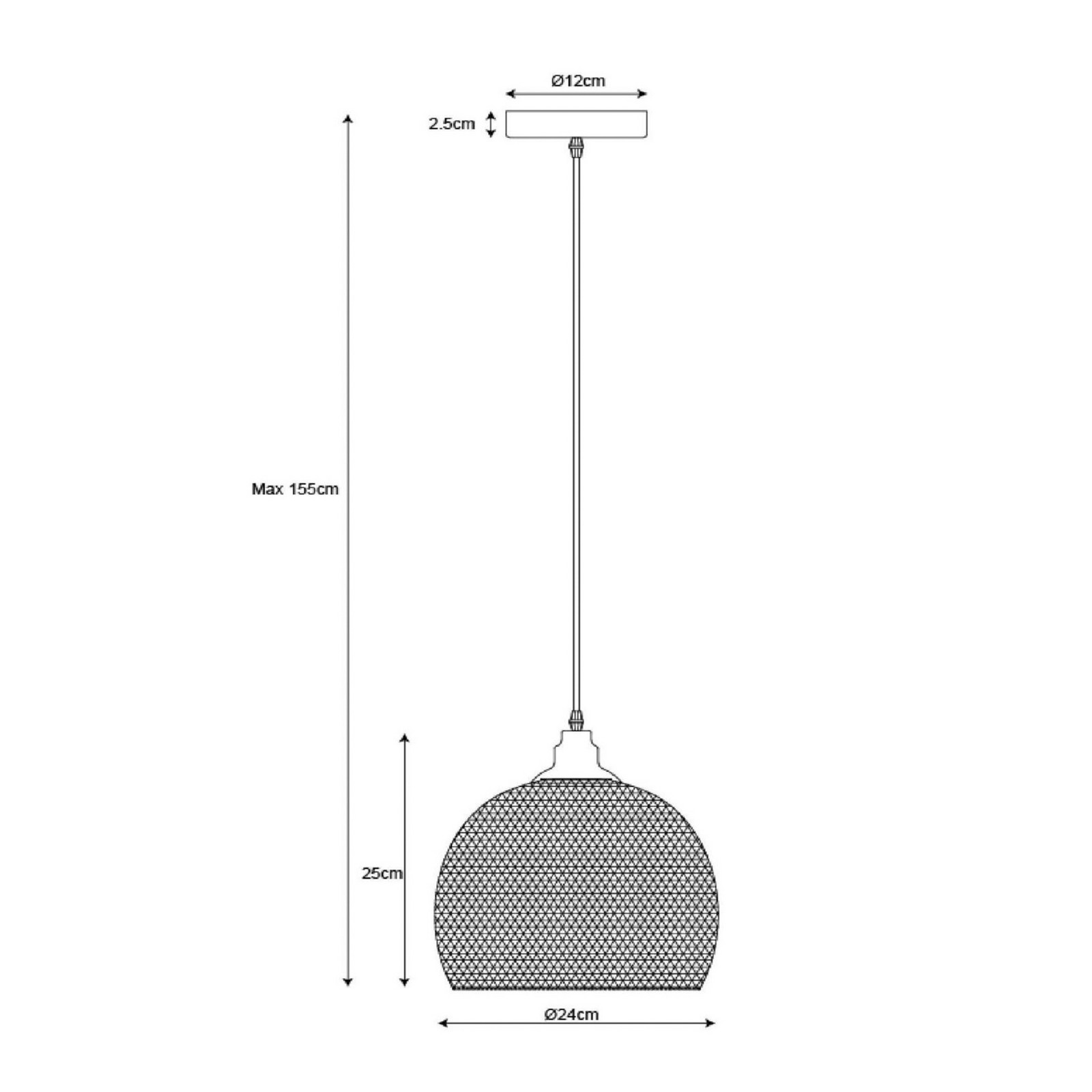 Lucide Suspensie cu ochiuri cu o singură lumină negru Ø 22 cm - Camera de zi / sufragerie - Vintage - Metal
