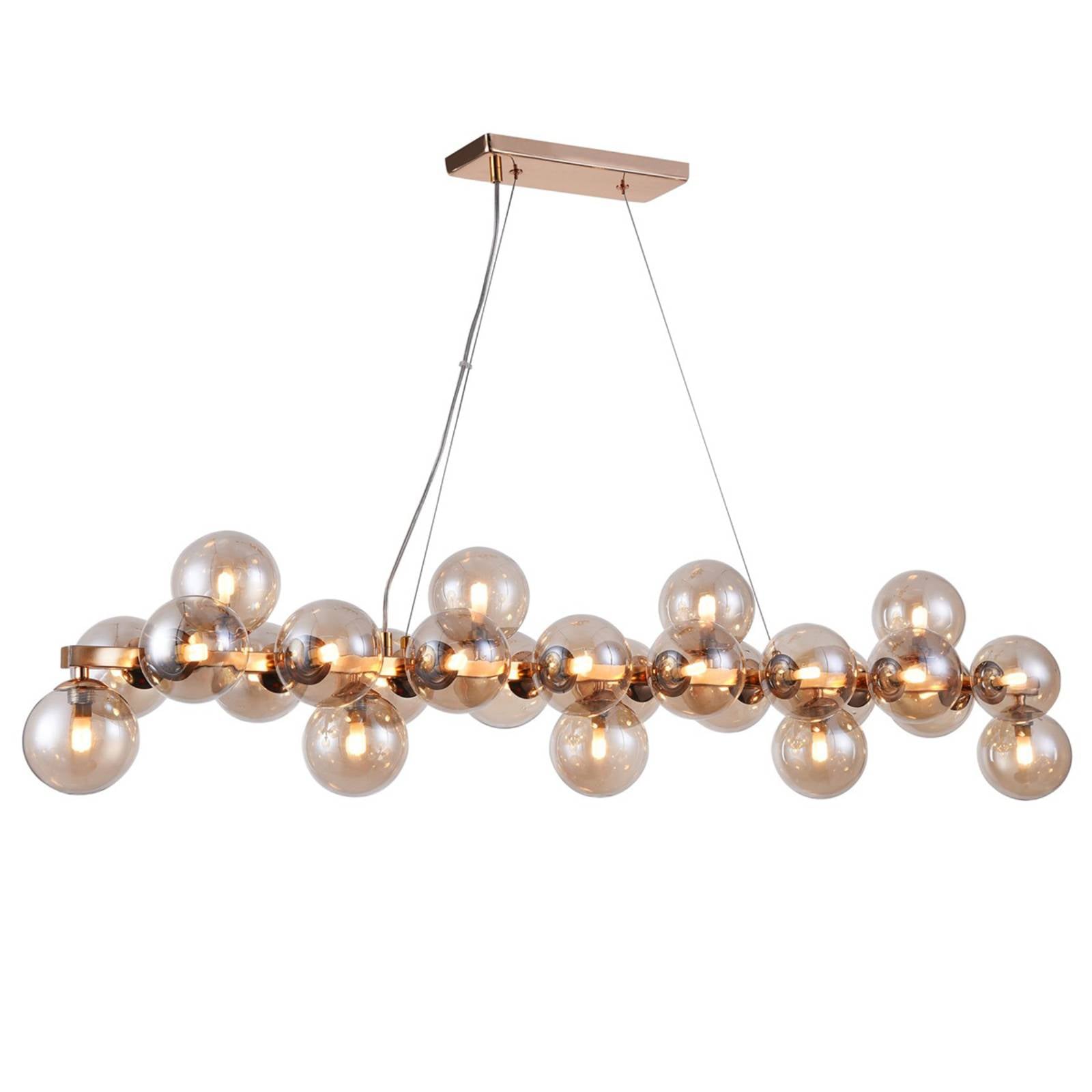 MAYTONI DALLAS Pendelleuchte Gold – Hängelampe 25-flammig – Moderne Deckenlampe für Wohnzimmer, Esszimmer, Küche – Deckenlampe Glaskugeln – G9, 28 W