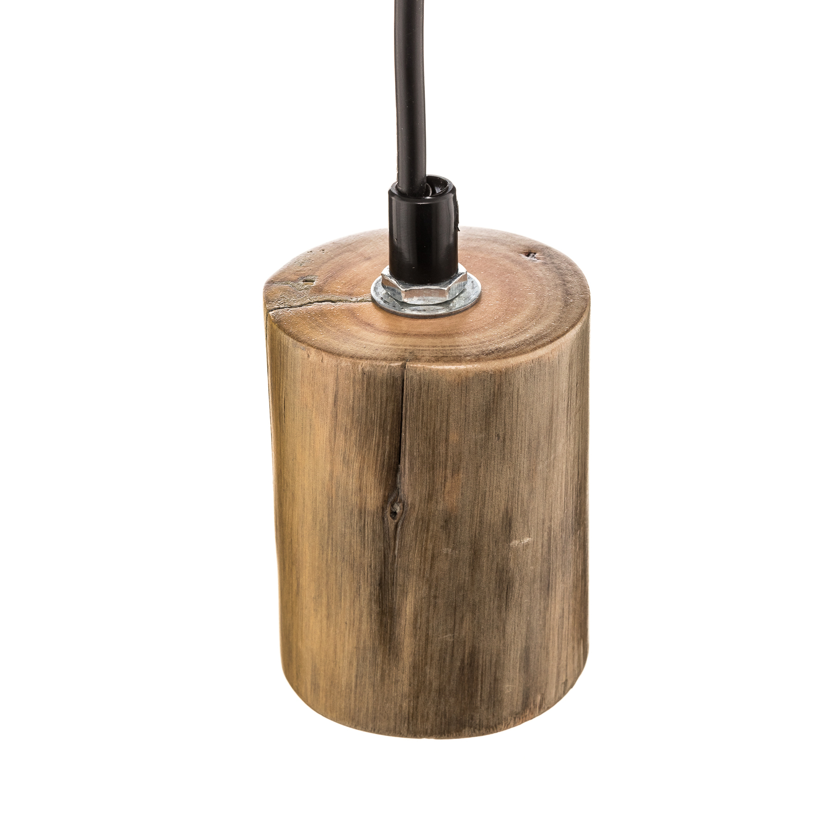 Candeeiro suspenso Tronco, luz única, pendente de madeira 8 cm