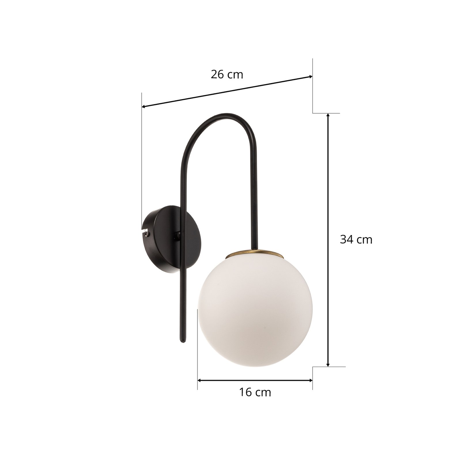 Wall light Berlin black/brass