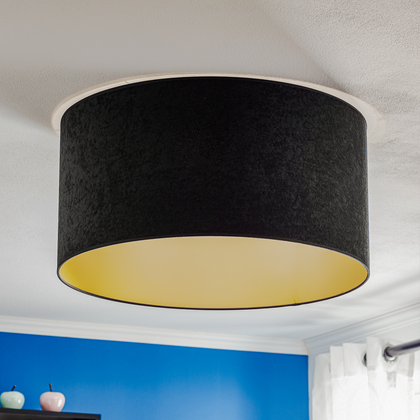 Taklampe Golden Roller Ø 60cm svart/gull