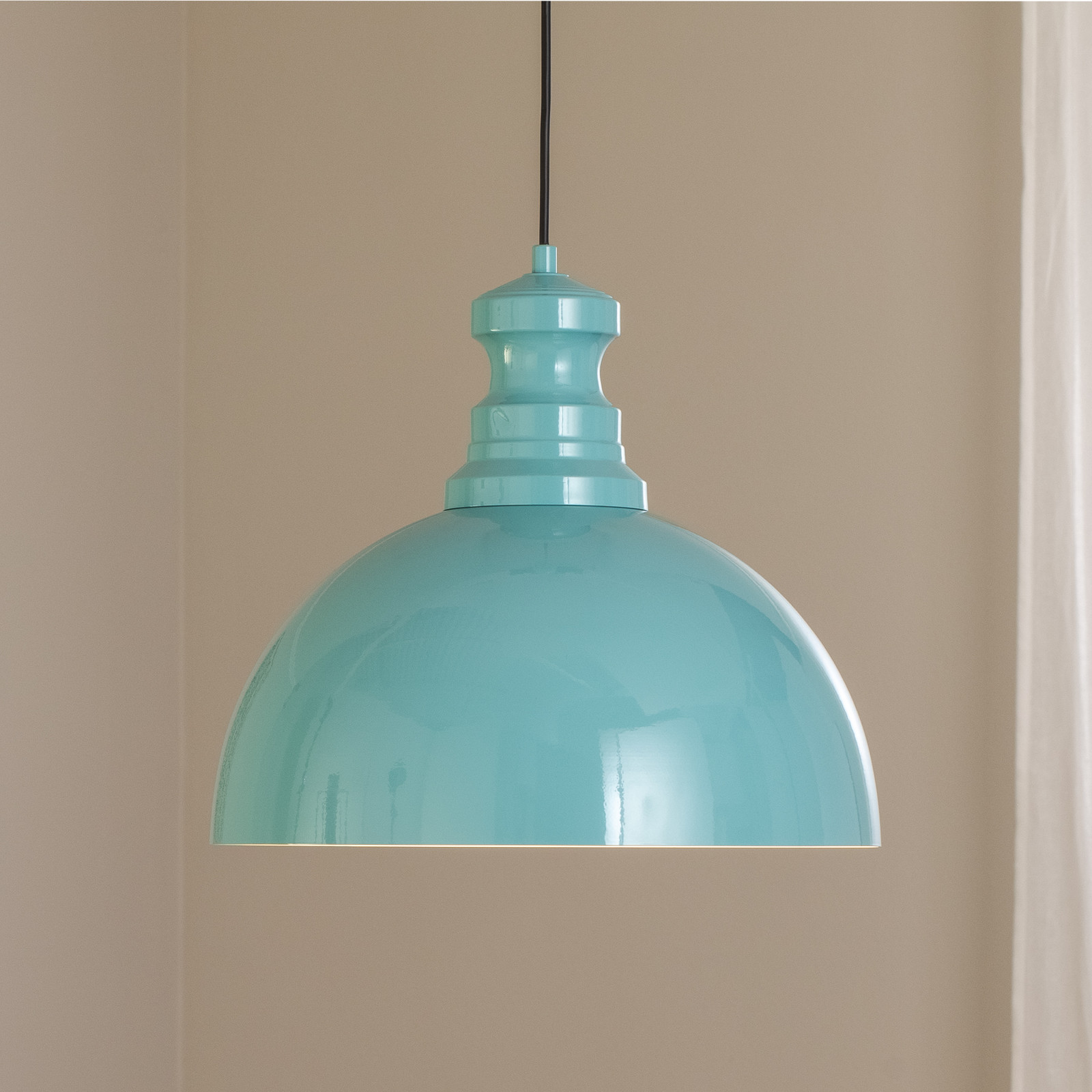 Opviq Lampă suspendată Kure turcoaz metal Ø 40 cm E27 - Bucătărie - Modern