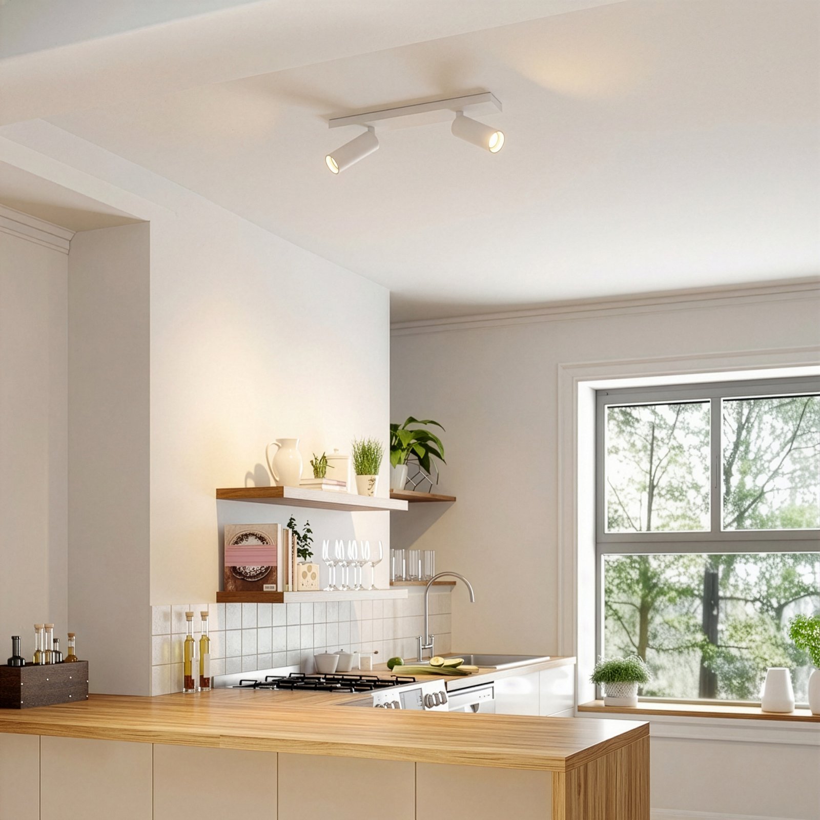 Arcchio Spot pour plafond Brinja Slim, blanc, à 2 lampes, GU10 MR11