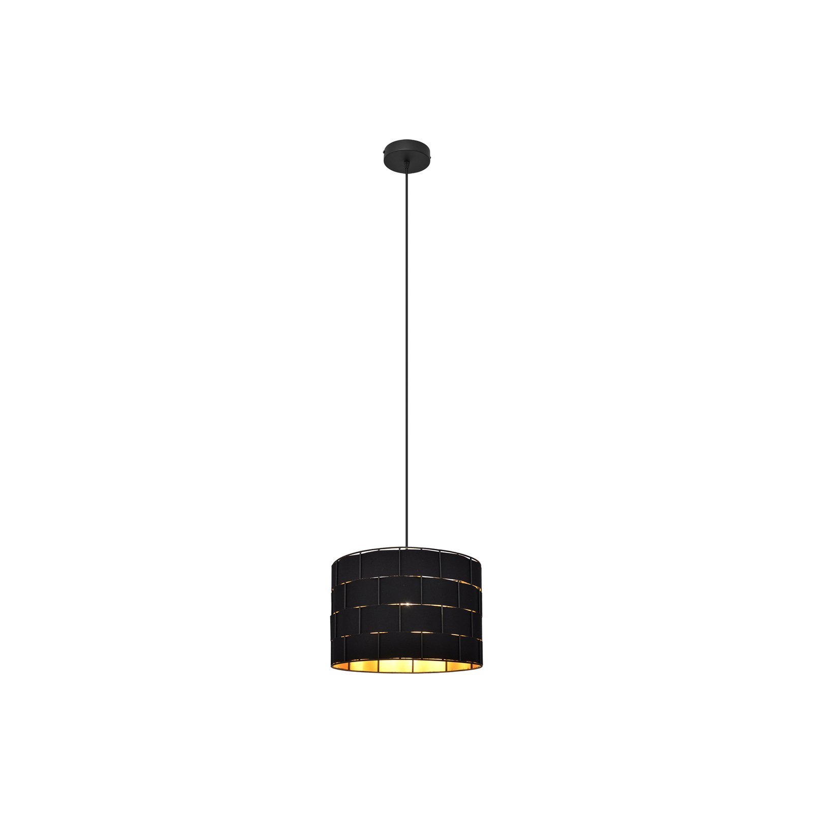 Hanglamp Atlanta, zwart, Ø 30 cm, textiel, E27