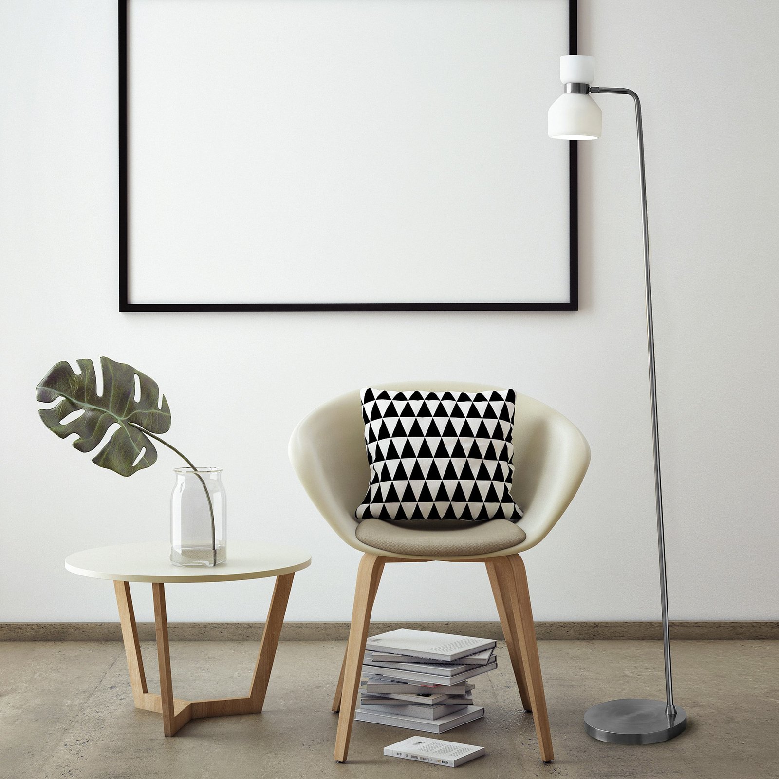 Fifty floor lamp, steel-coloured, opal white glass, adjustable