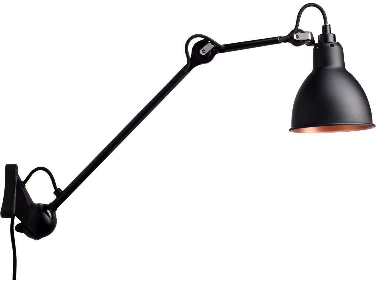 222 Nástěnné Svítidlo Black/Black/Copper - Lampe Gras