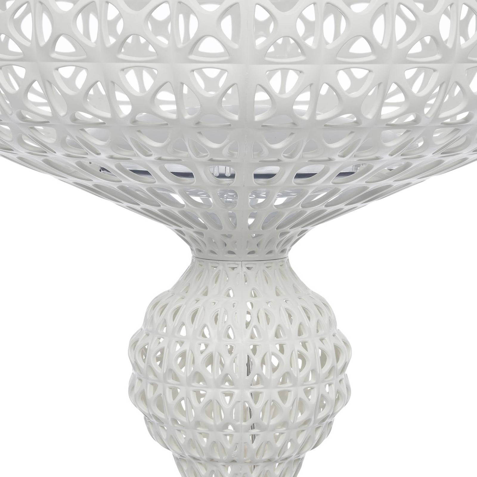 Designerska lampa stojąca LED Kabuki, biała