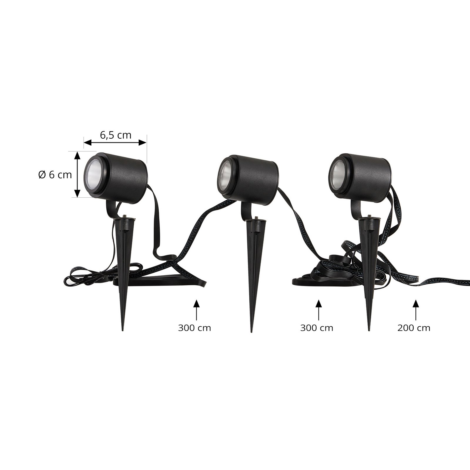 Nymo Smart LED Outdoor Spot w/Spike 3 pcs. Black - Lindby