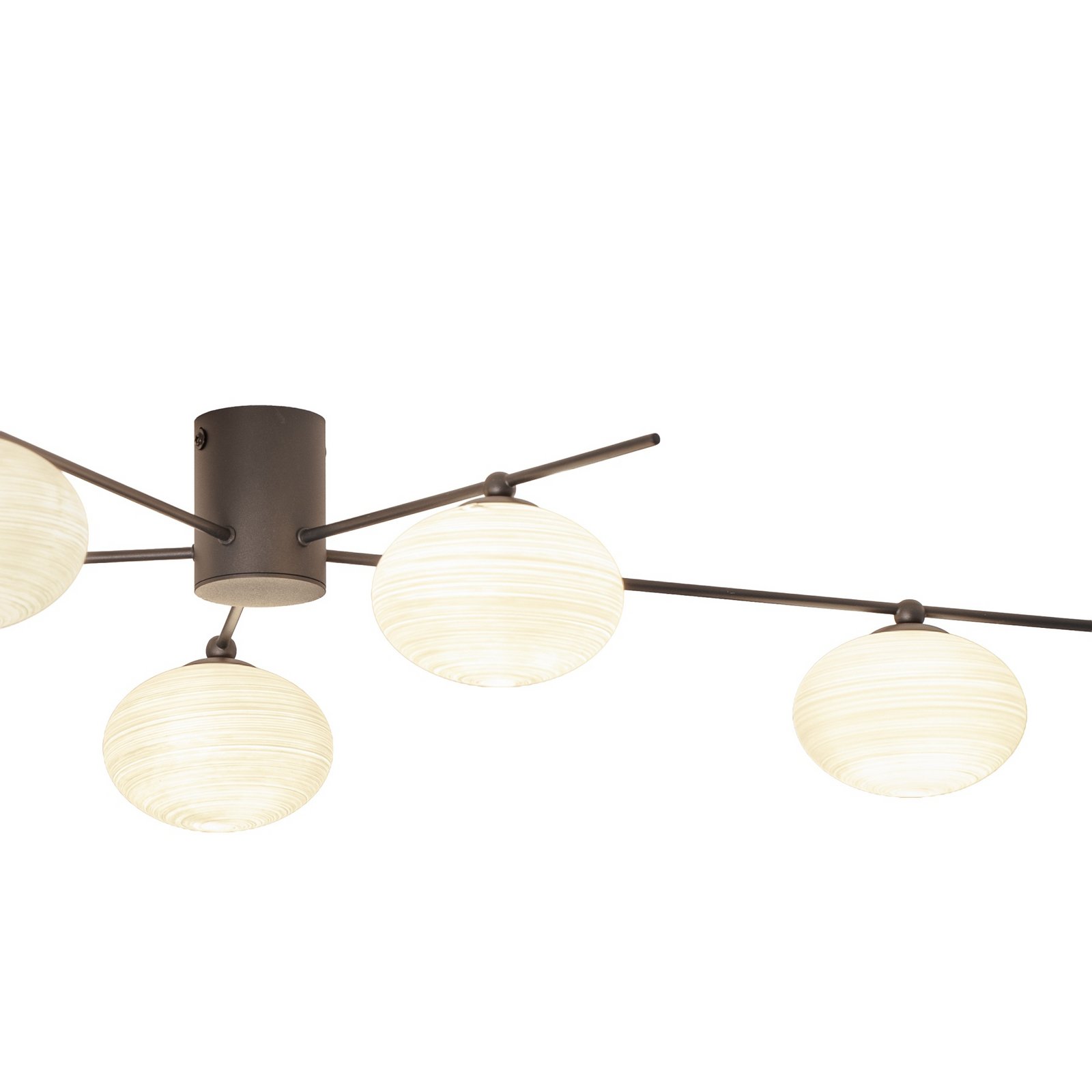 Lindby Valisa plafondlamp, zwart, 5-lamps