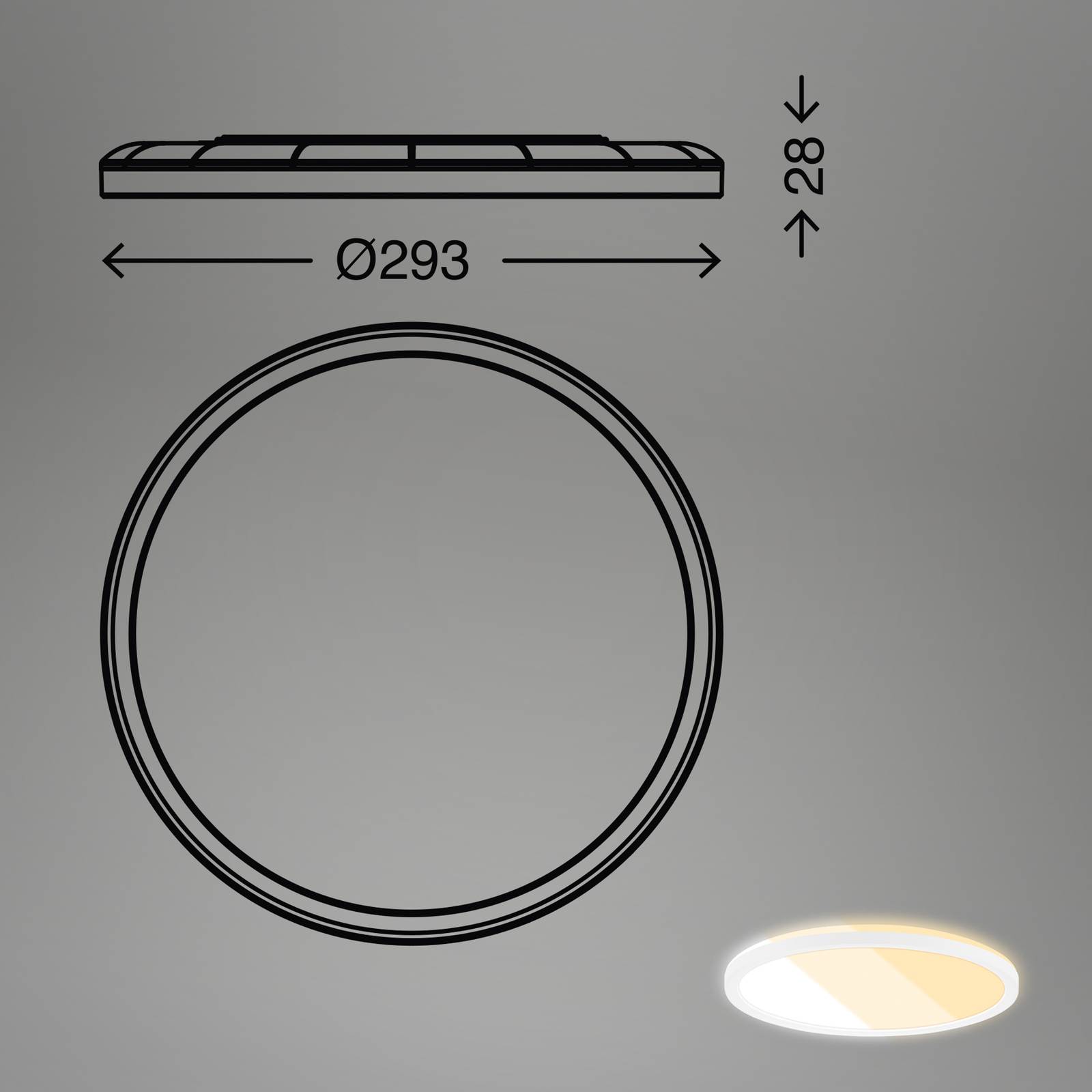 Panel LED 7555 z regulacją barwy światła, Ø 29,3 cm