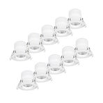 Prios LED lâmpada de encastrar Shima, branco, 7W, 3000K, 10pcs, regulável