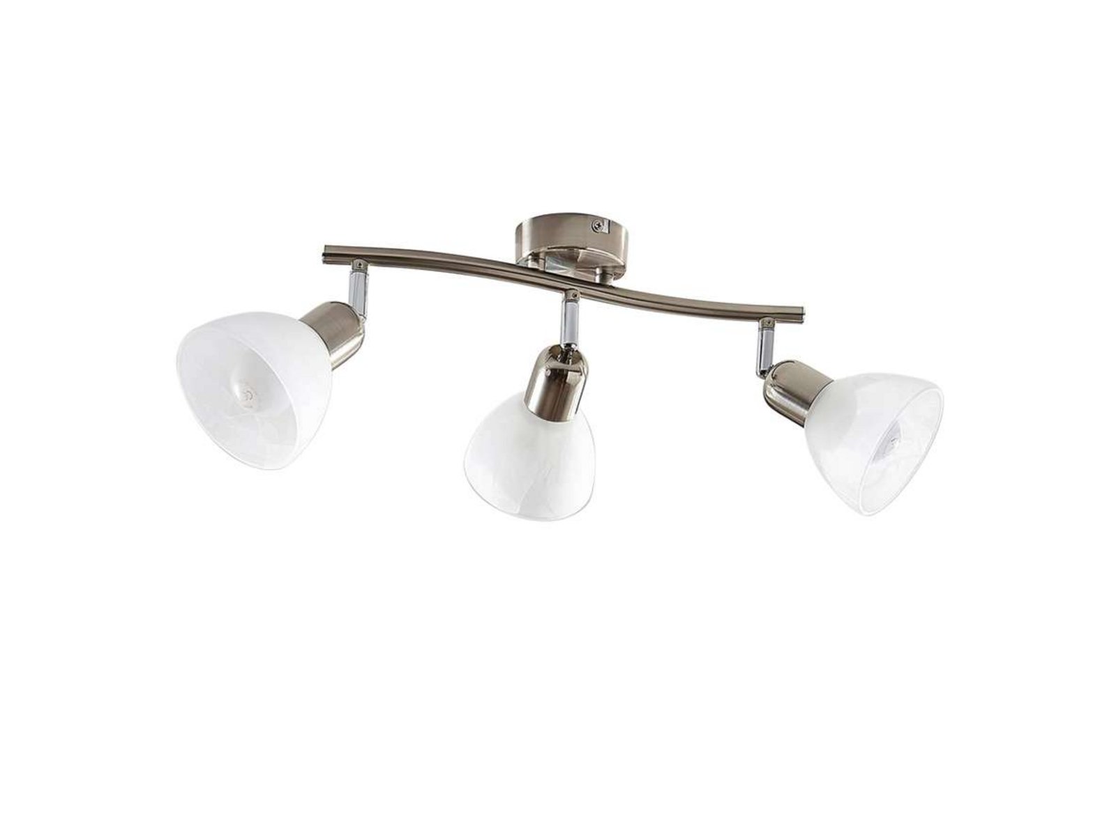 Paulina 3 LED Deckenleuchte White Alabaster/Satin Nickel - Lindby