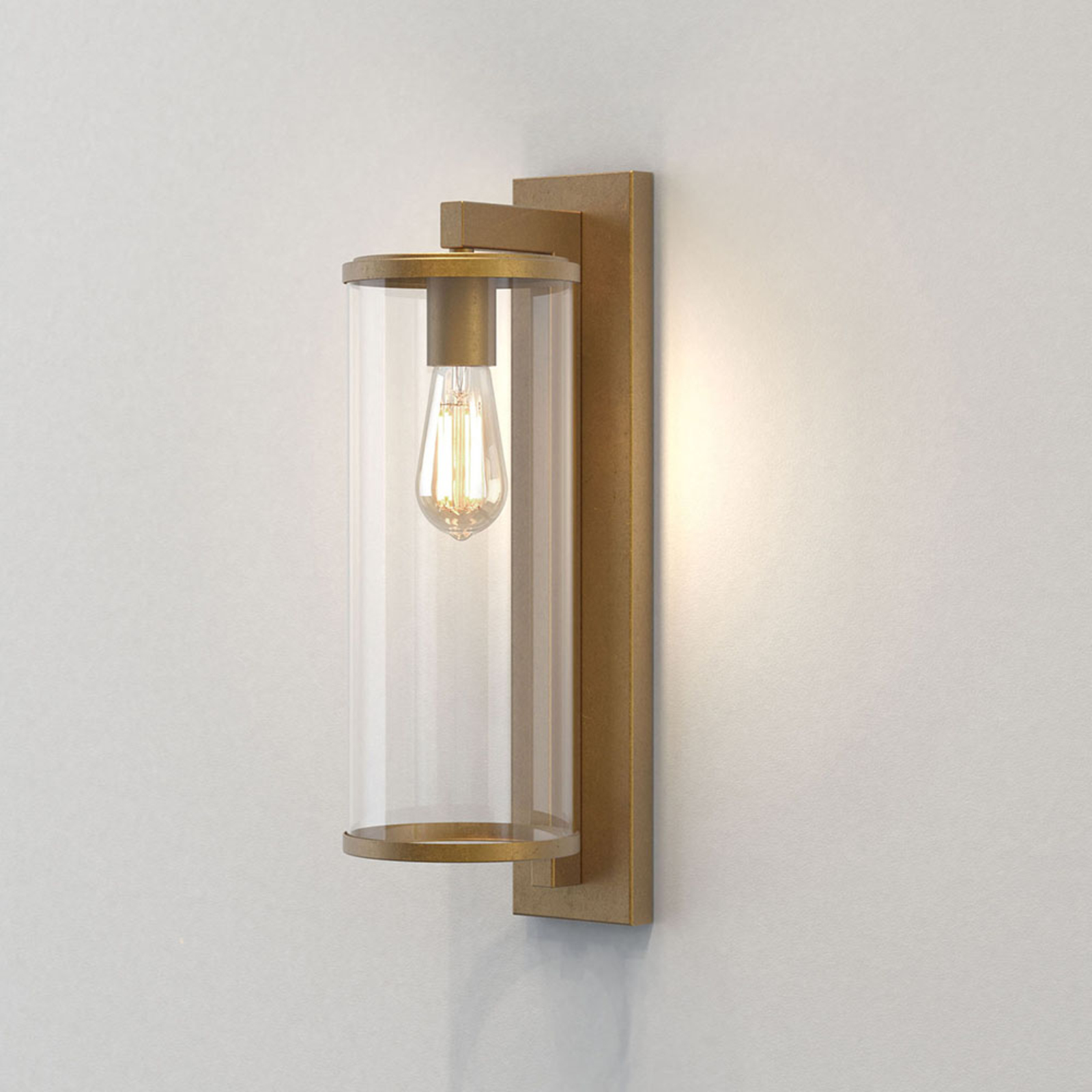 Astro Pimlico 500 wall light, antique brass, steel, glass, E27, 60 W, energy efficiency: A++, W: 15.4 cm, H: 50 cm