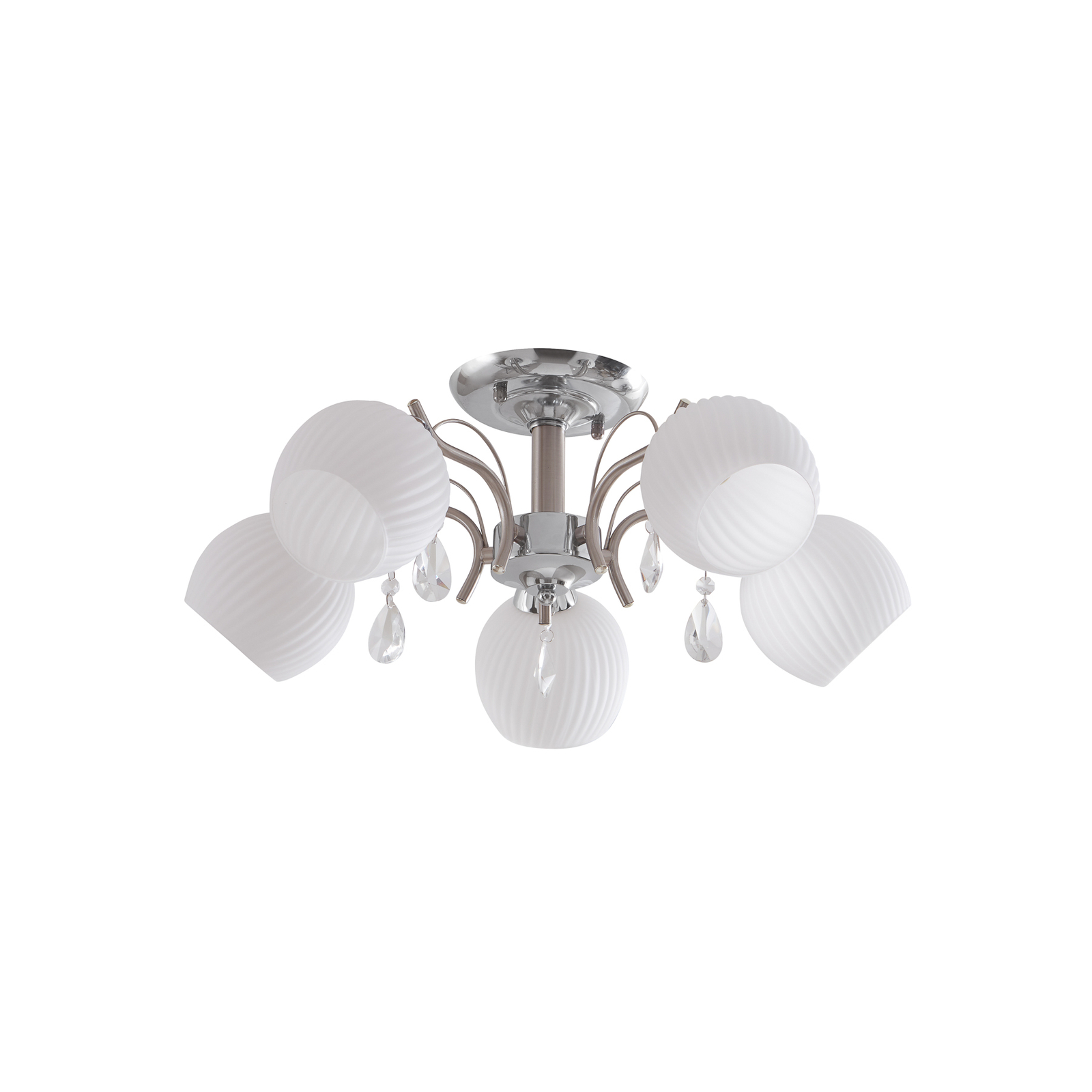 Lindby Feodora ceiling light with glass, 5-bulb