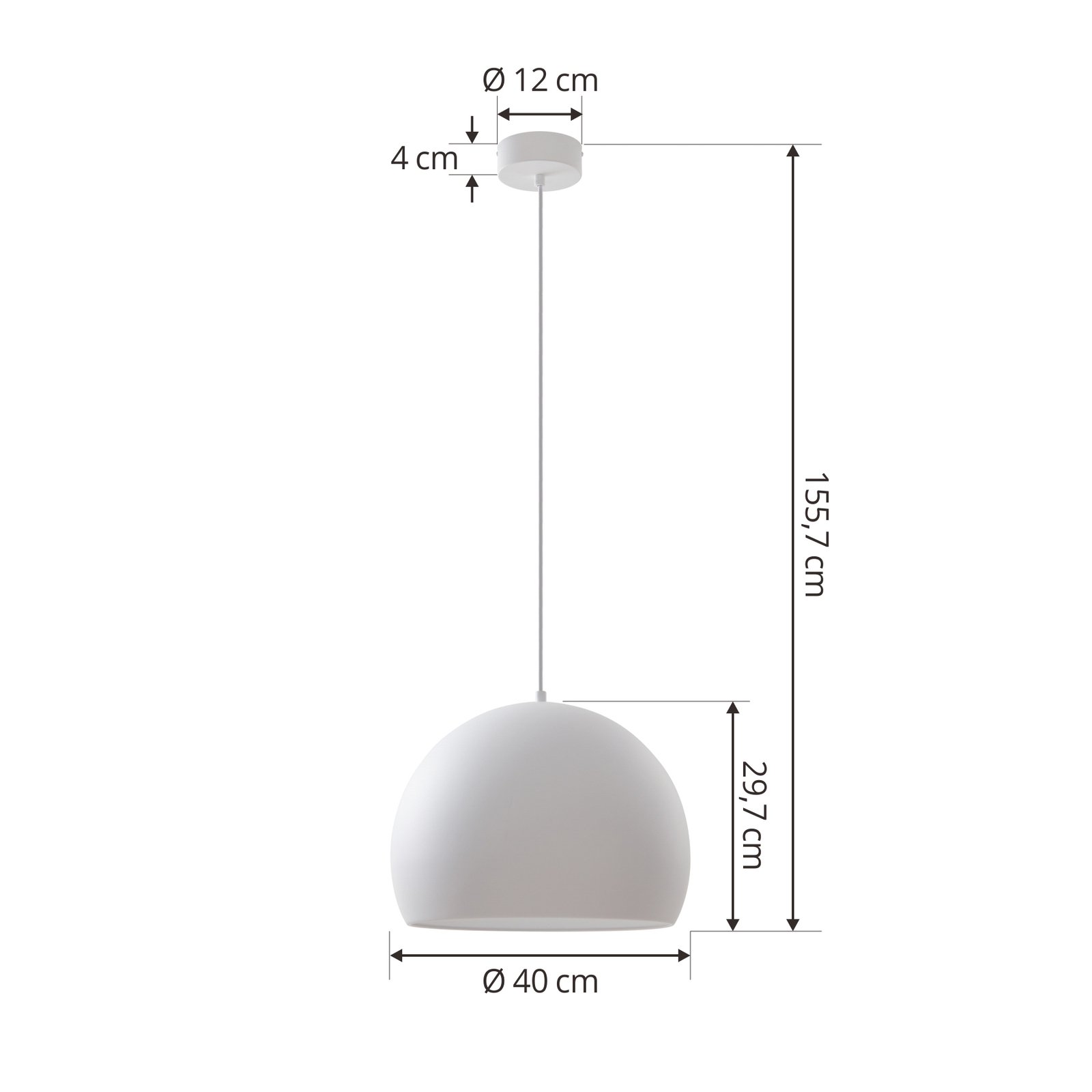 Lucande Lythara LED-riippuvalaisin valkoinen matta Ø 40cm