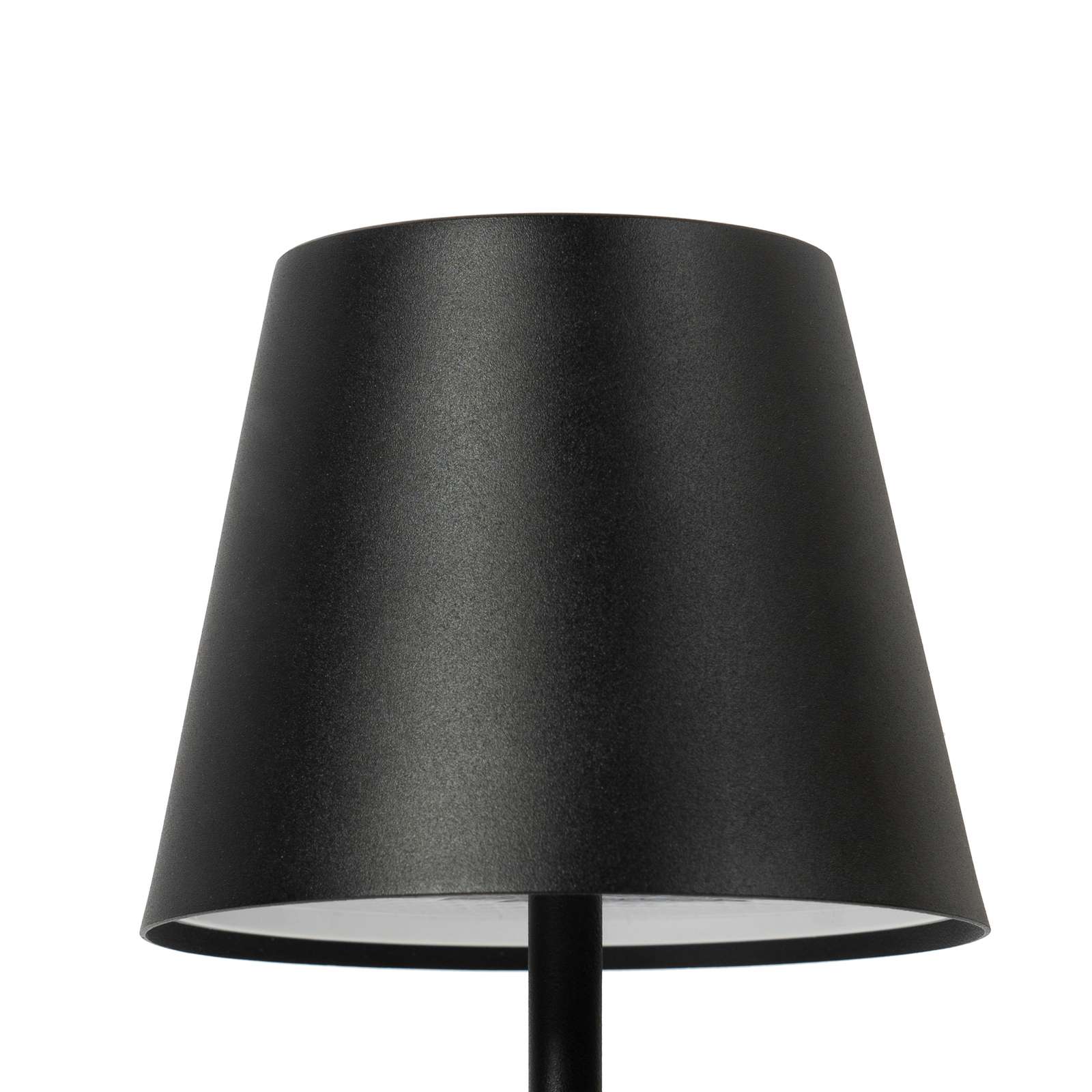 Akumulatorowa lampa stołowa LED Lindby Janea, sześcian, czarny, metalowy
