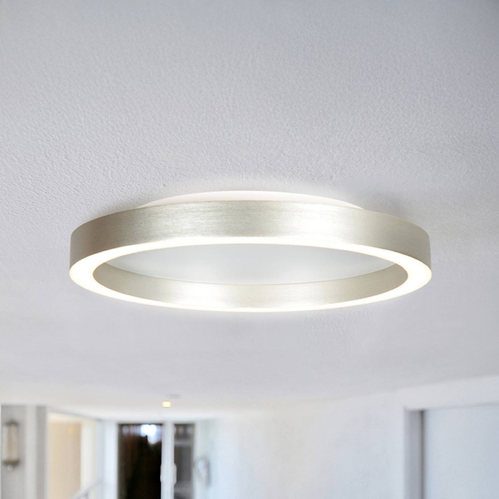 LED-Deckenlampe Ringlux, stahlgrau, Ø 40 cm, Metall, 2.700 K günstig online kaufen
