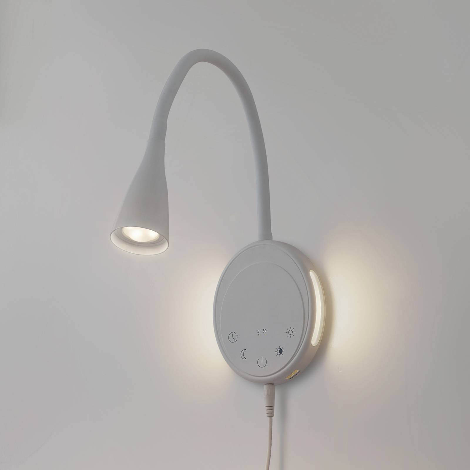 Lindby LED-Leseleuchte Zayna, weiß, Kunststoff, dimmbar günstig online kaufen