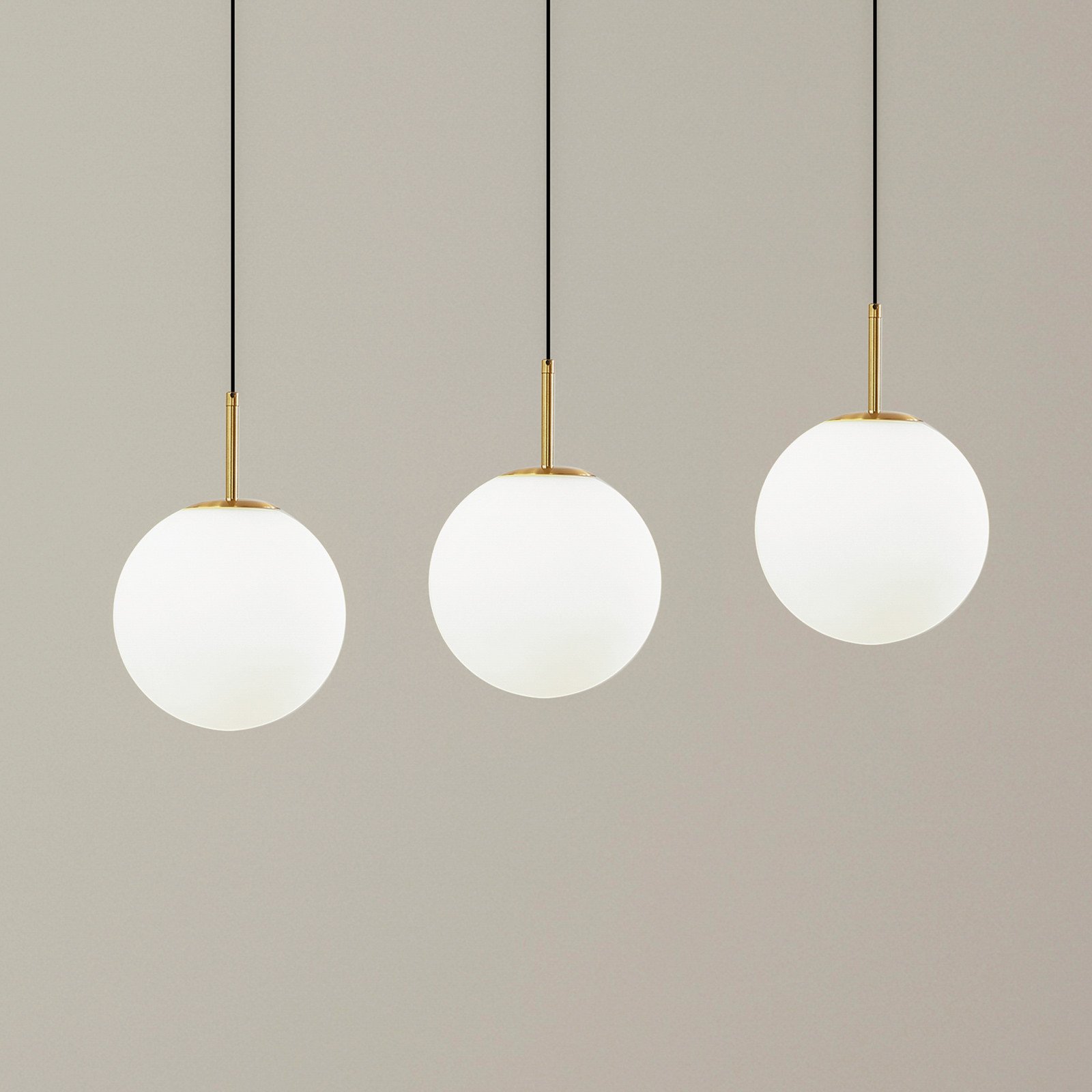 Lucande lampă suspendată LED Joran 3 becuri alb sticlă - Camera de zi / sufragerie - modern - alb opal auriu negru