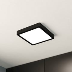 LED stropní svítidlo Fueva 5 IP44 3000K černé 21x21cm