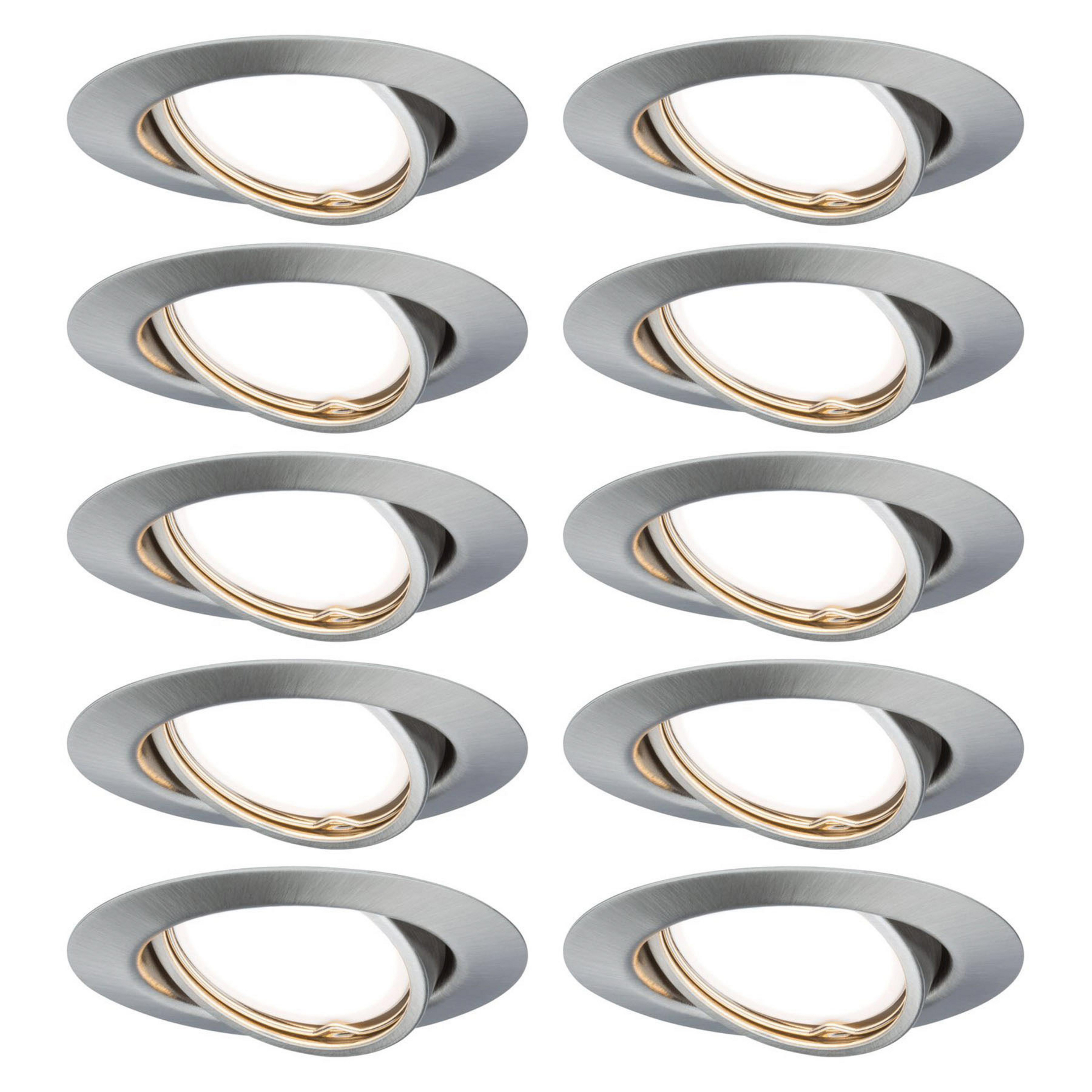 Paulmann Base spot encastré en lot de 10 fer