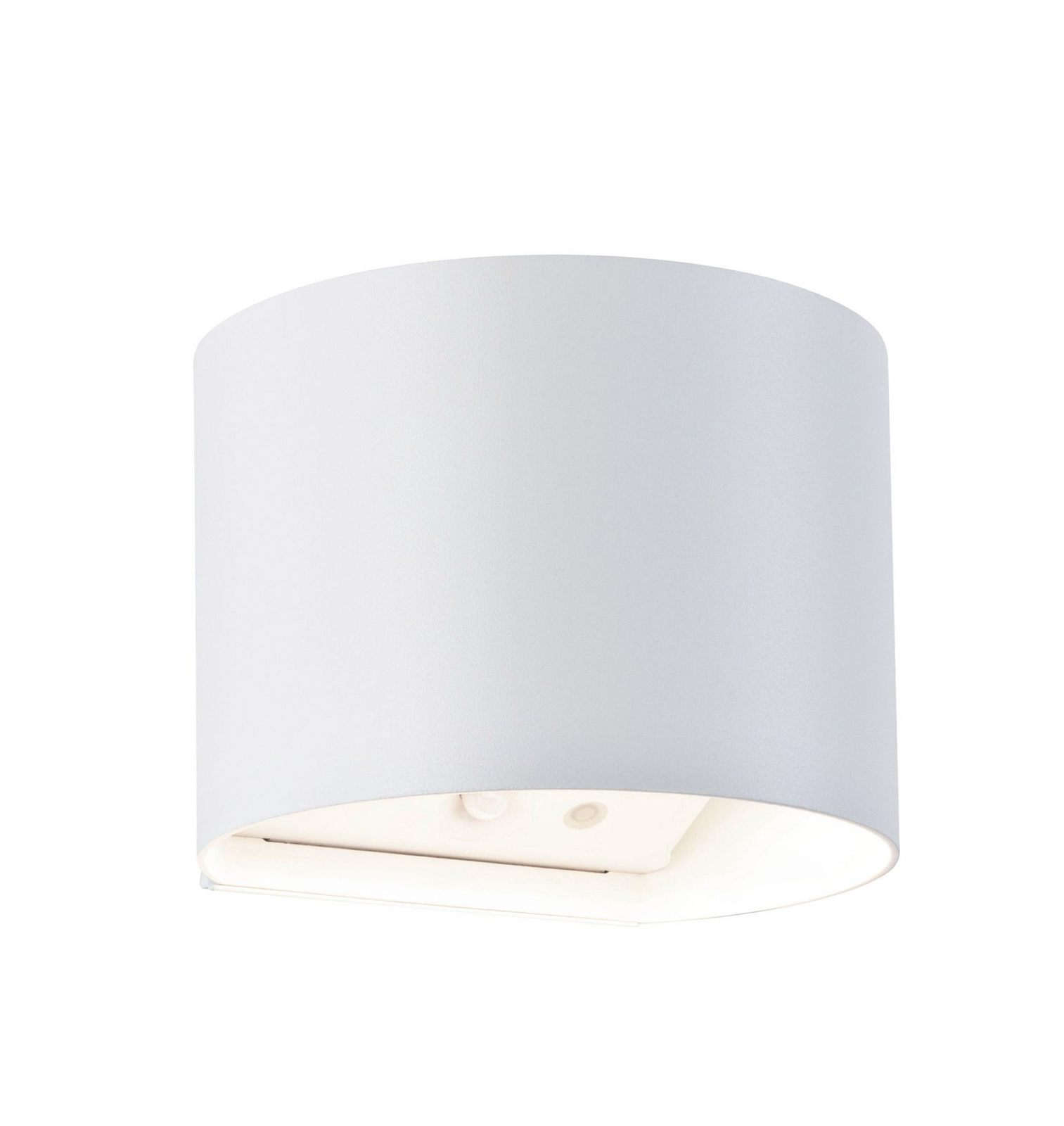 Paulmann Akku-Außenwandlampe Nyora, weiß, 14 cm, Sensor IP44