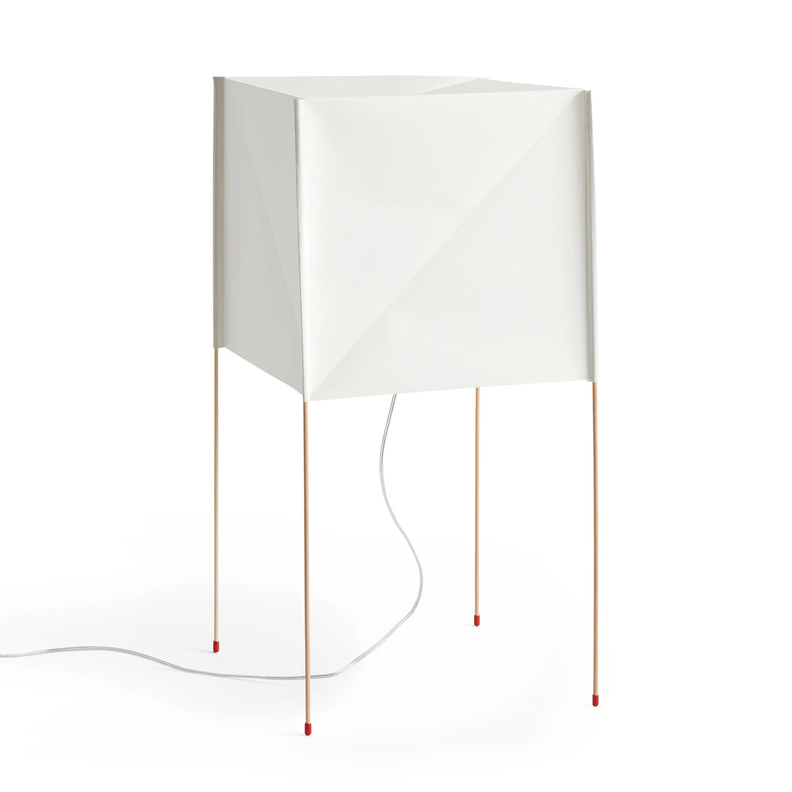 HAY Paper Cube floor lamp, white, UK plug, 74 cm, wood