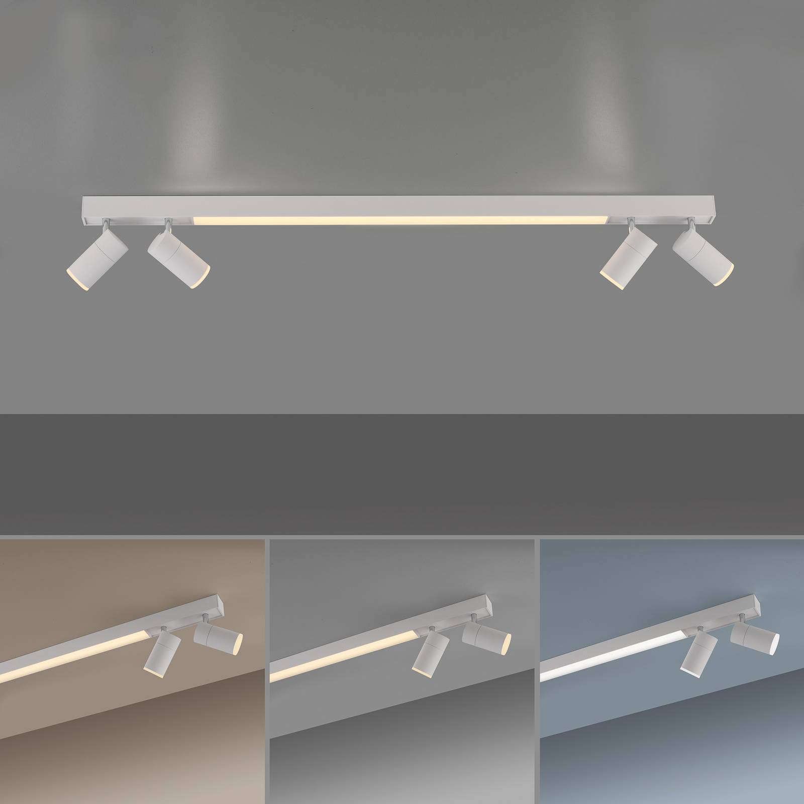 Lampa sufitowa LED PURE Lines, 120 cm, biała, CCT, pilot zdalnego sterowania