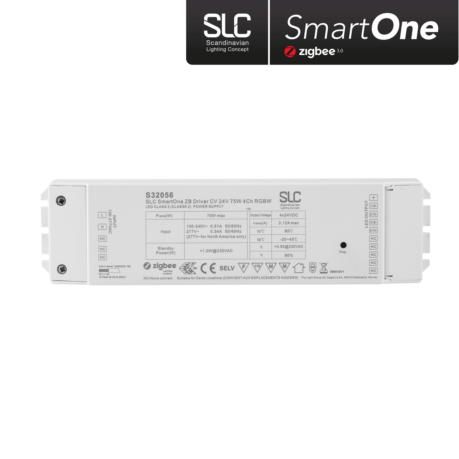 SLC SmartOne strömförsörjning ZigBee CV 24V 75W