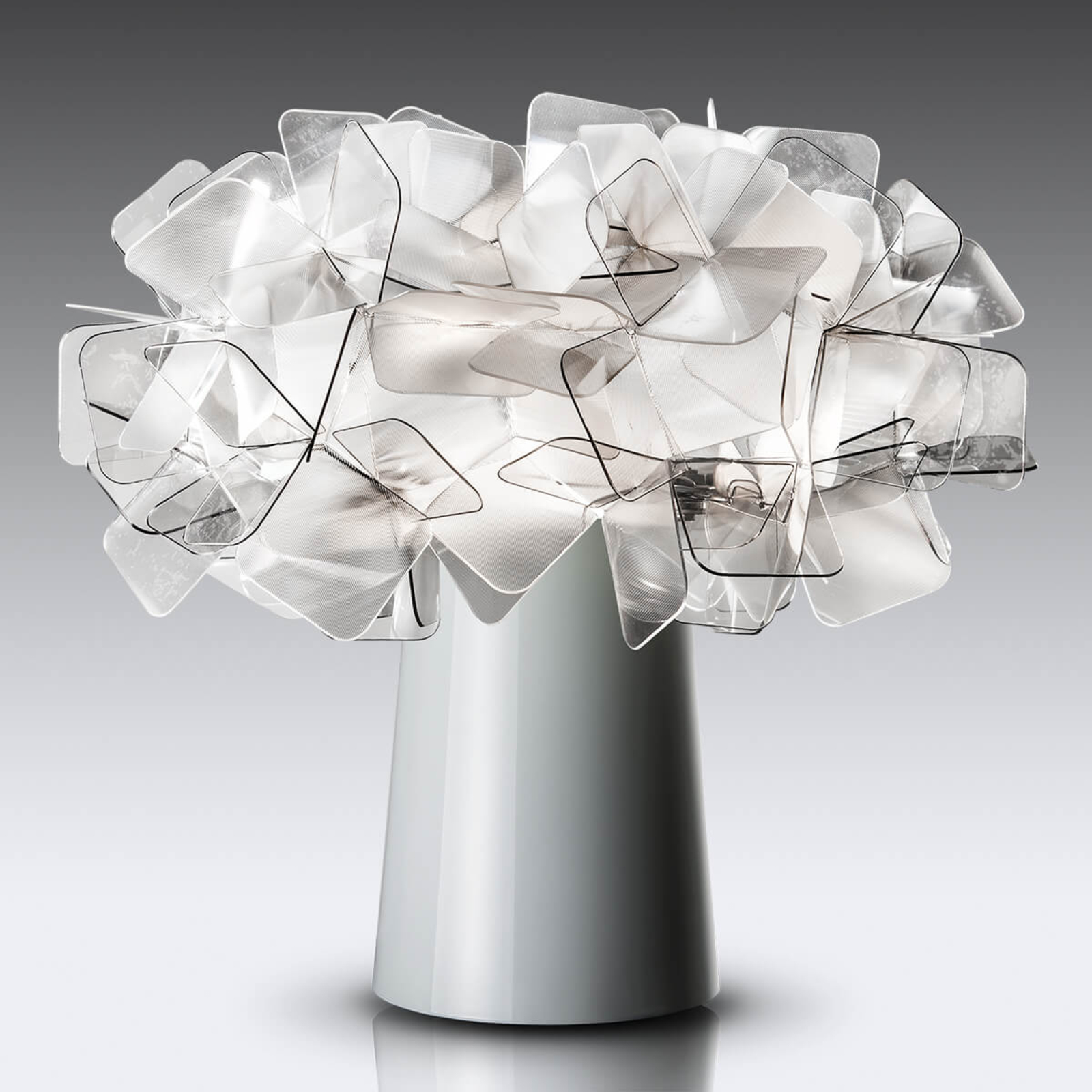 Slamp Extravagant Clizia designer table lamp, smoke, for Living / Dining Room, Lentiflex®, Cristalflex Fumé®, steel, E14, 11 W, energy efficiency: A++, H: 25 cm
