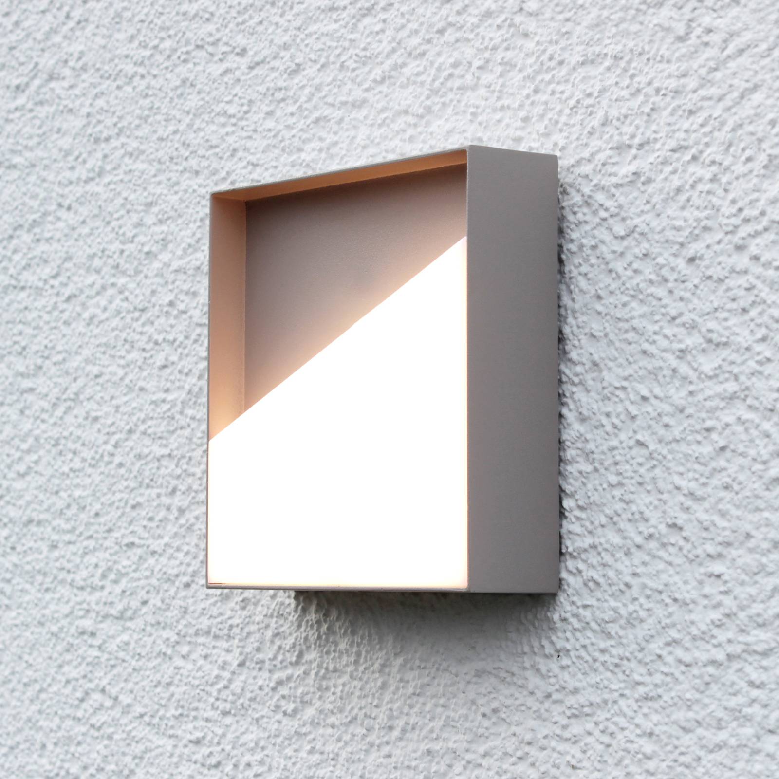 Eco-light led-es újratölthető kültéri fali lámpa meg, homokszínű, 15 x 15 cm