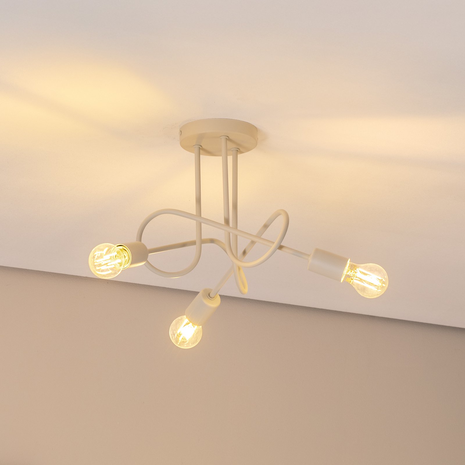 Plafón Oxford, arena, Ø 44 cm, metal, 3 luces, E27