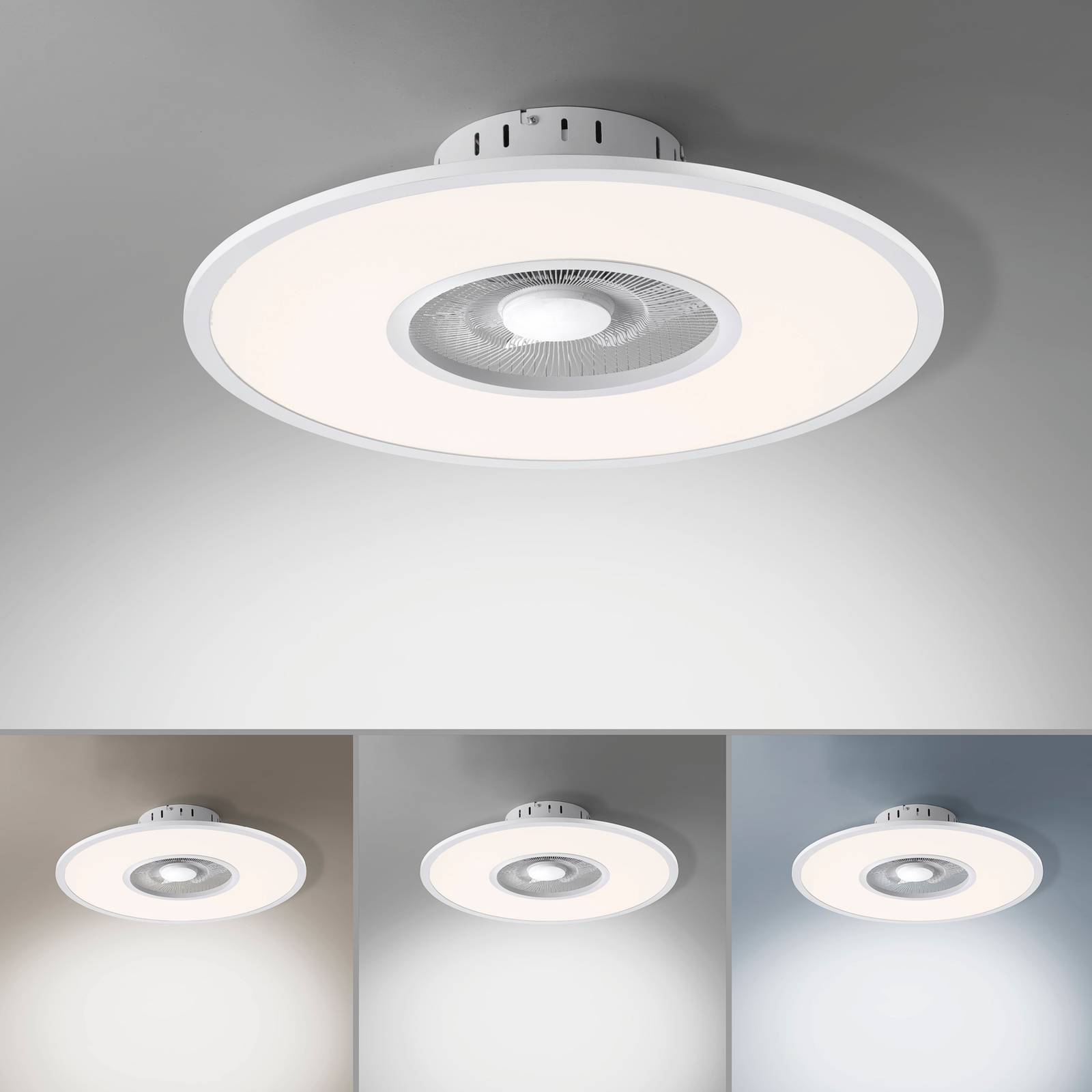 Wentylator sufitowy LED Flat-Air, CCT, biały, Ø 59,5cm