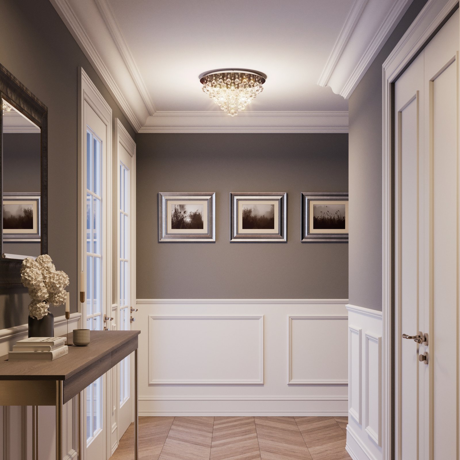 Annica Round Plafond Chrome/Clear - Lindby