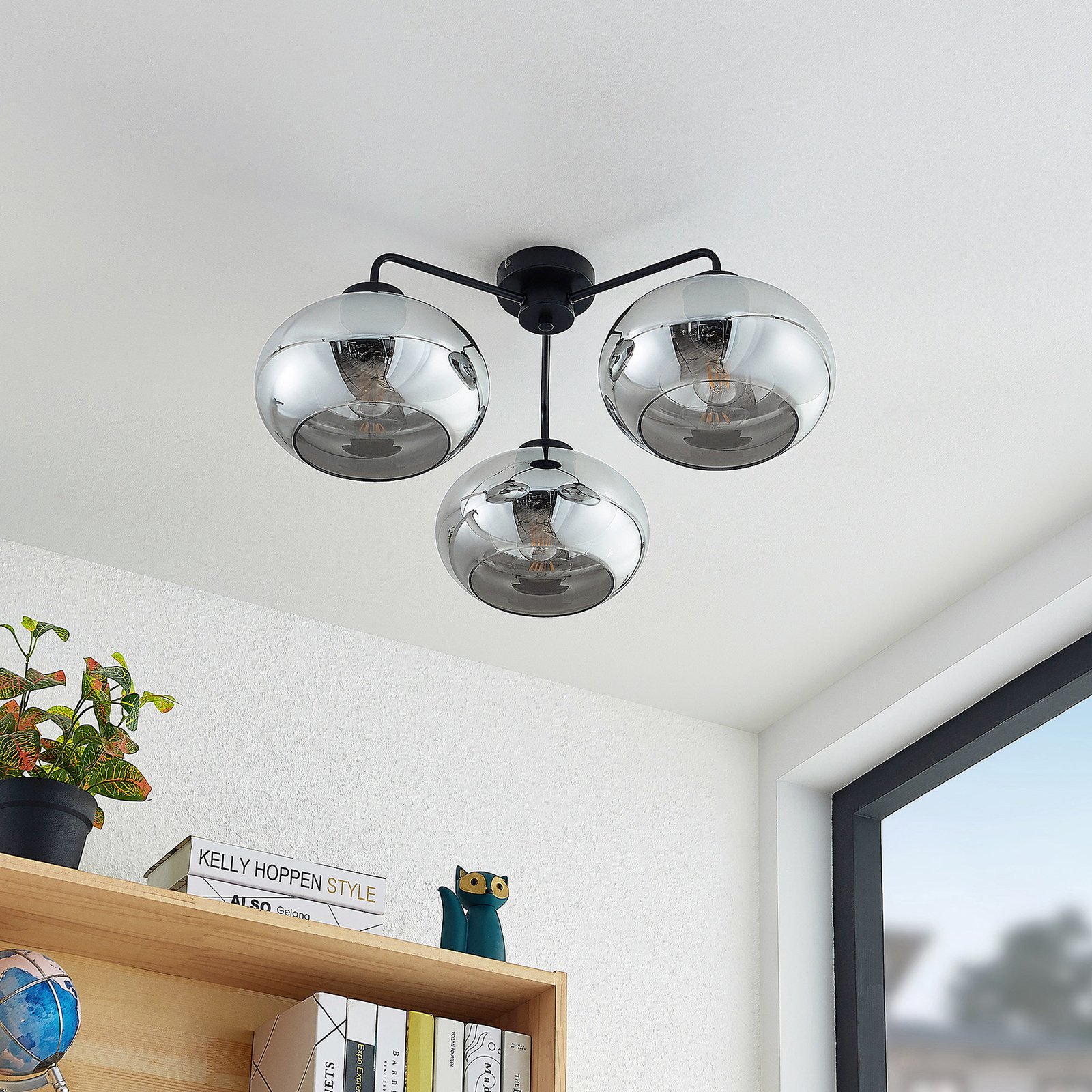 Navidia 3 Plafonnier Smoked - Lindby