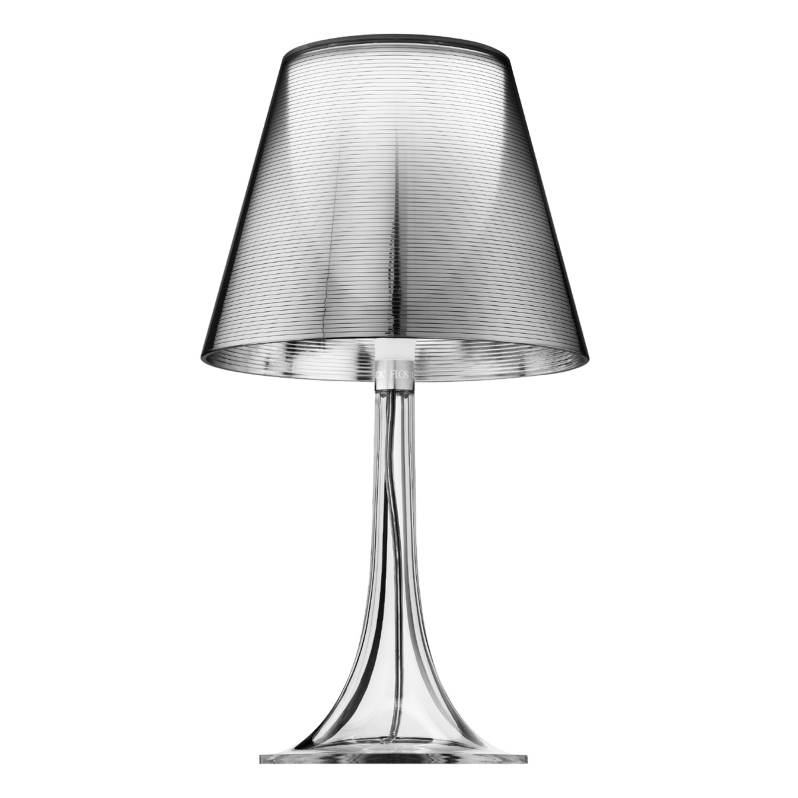 Flos Silver table lamp MISS K with a retro design, for Living / Dining Room, polycarbonate, polymethyl methacrylate (PMMA), E27, 70 W, energy efficiency: A++, H: 43.2 cm