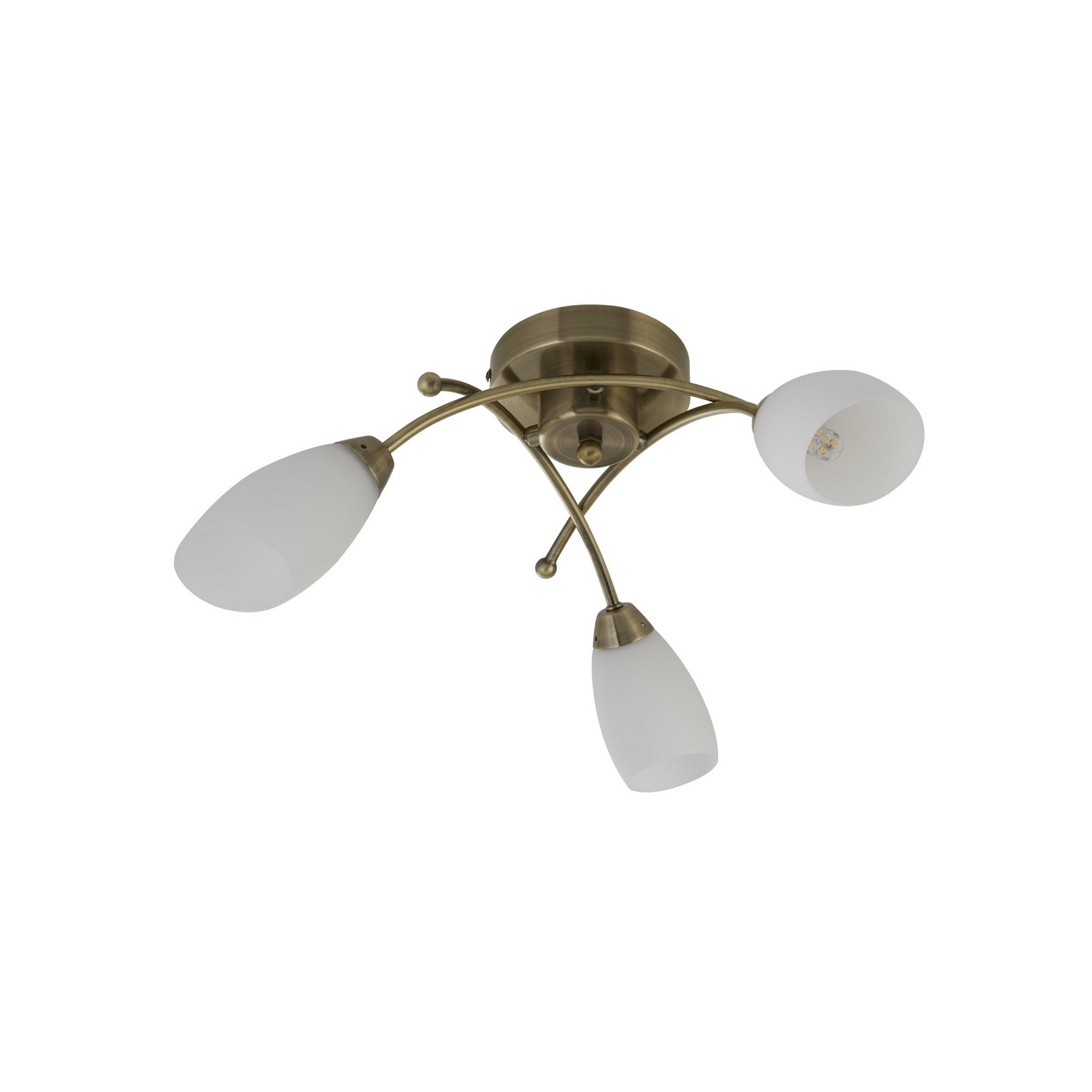 Beau plafonnier OPERA 3 lampes laiton vieilli