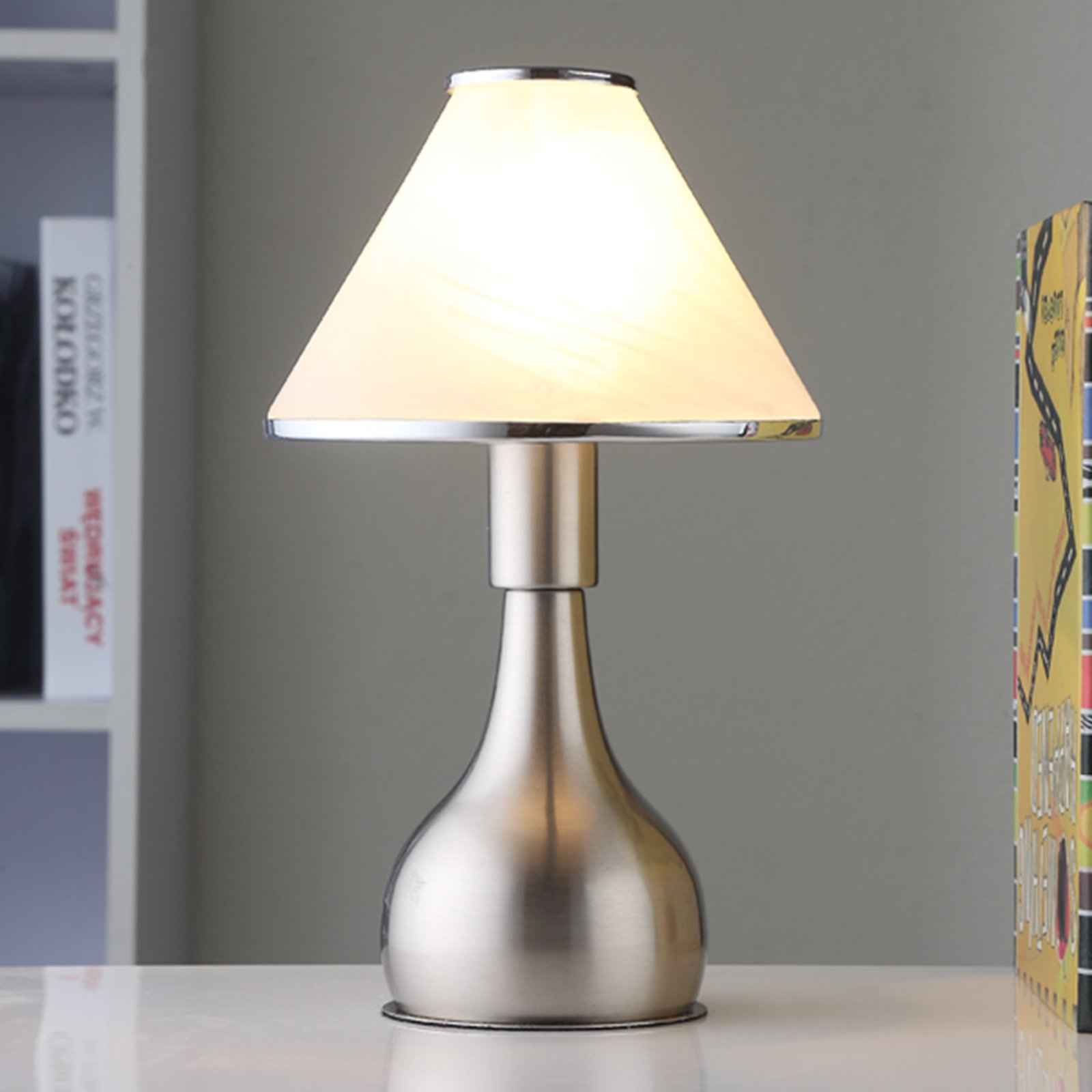 Bedside Table Lamp Ellen Made From Glass And Metal | Lights.co.uk