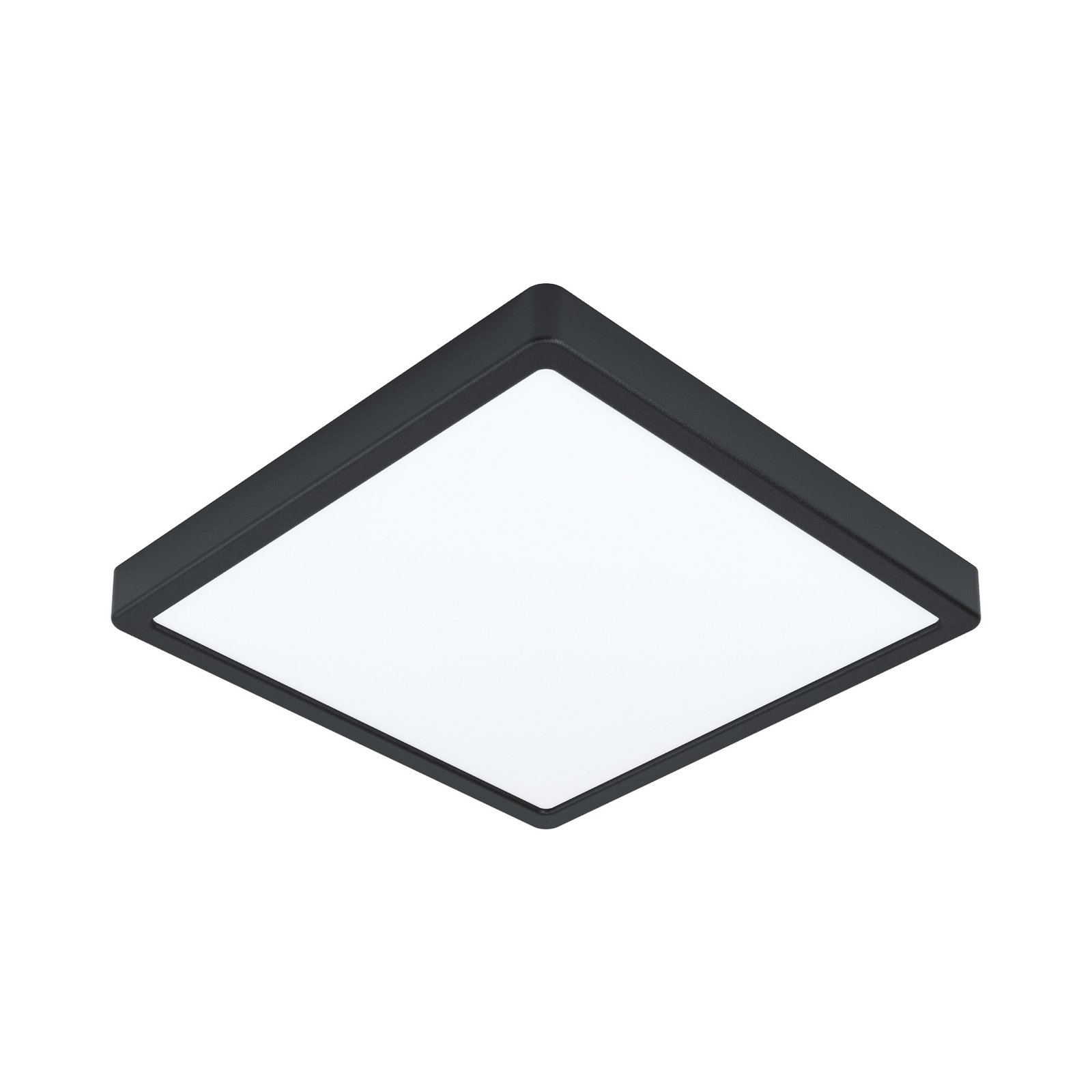 LED griestu lampa Fueva 5, IP20 melna 28,5x28,5cm