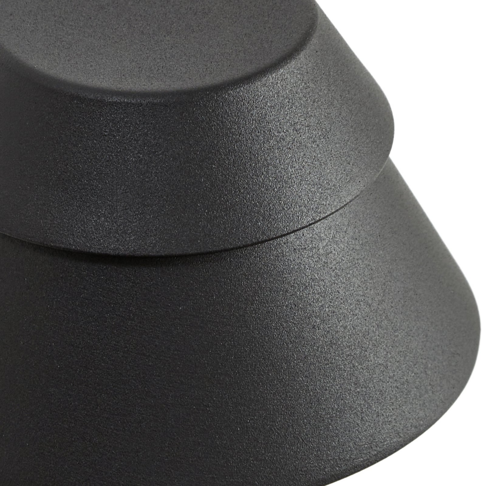 Moena LED-utomhusvägglampa, IP44, aluminium, glas, svart – Lucande