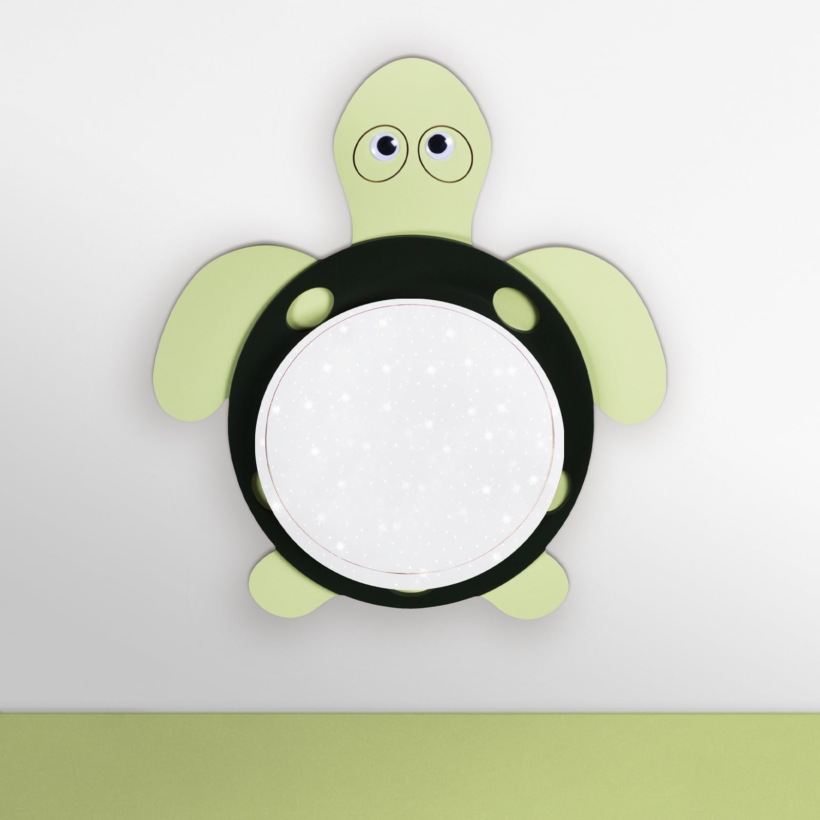Elobra Turty Starlight LED ceiling light, for Children's Room, wood, plastic, 14 W, energy efficiency: A+, L: 75 cm, W: 50 cm, H: 8 cm
