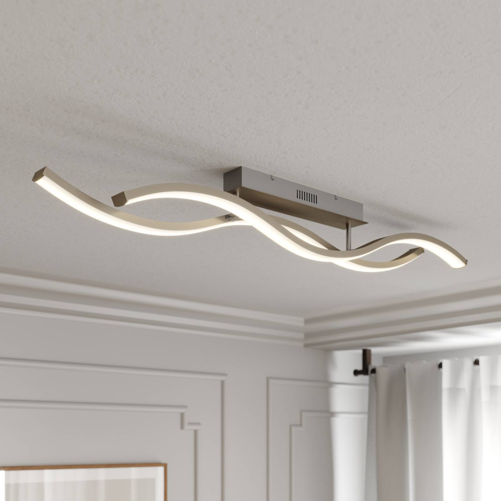 Lucande Mairia LED plafondlamp, golfvormig