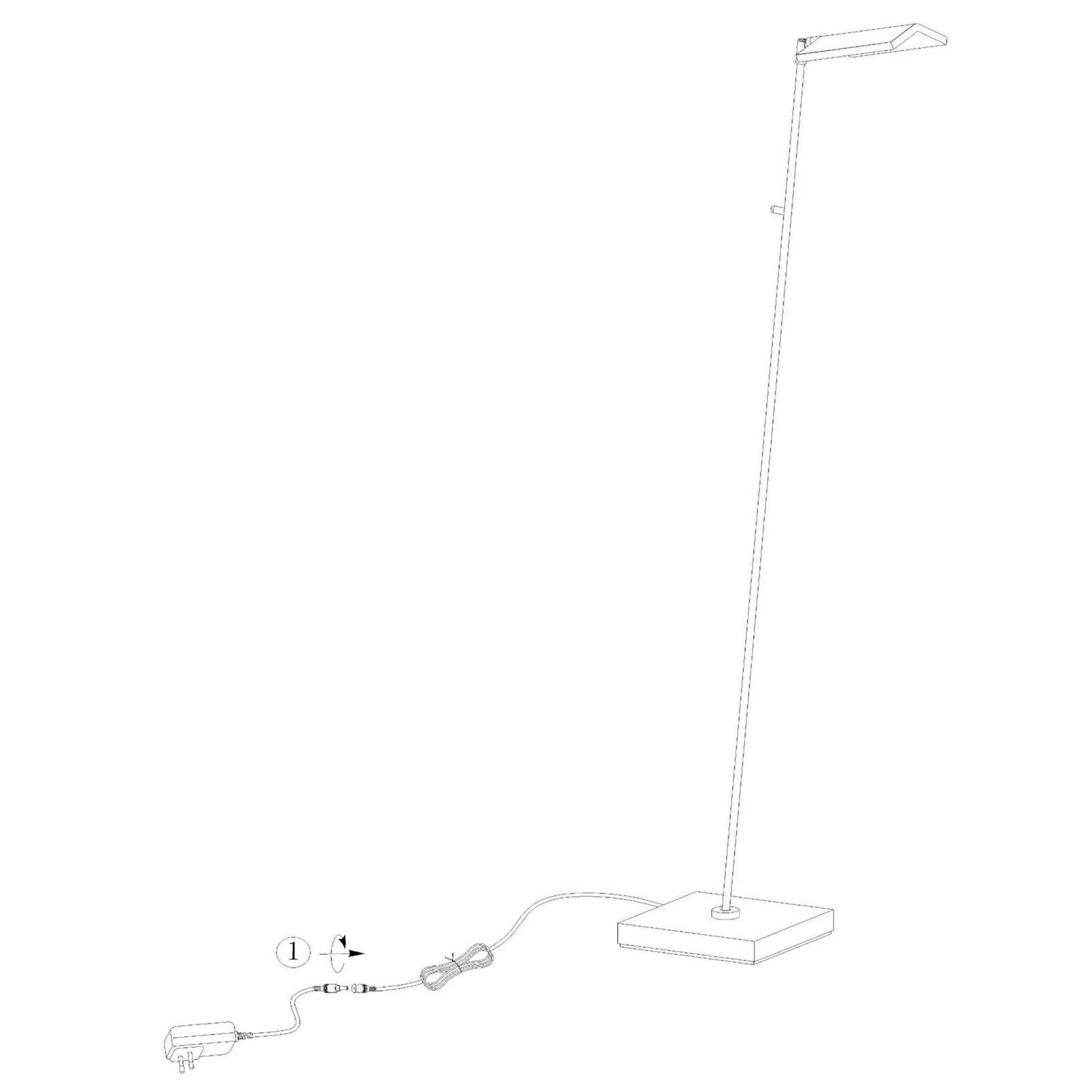 Lampa stojąca LED Aaron, biały, ściemniany do ciepłego, wysokość 134 cm