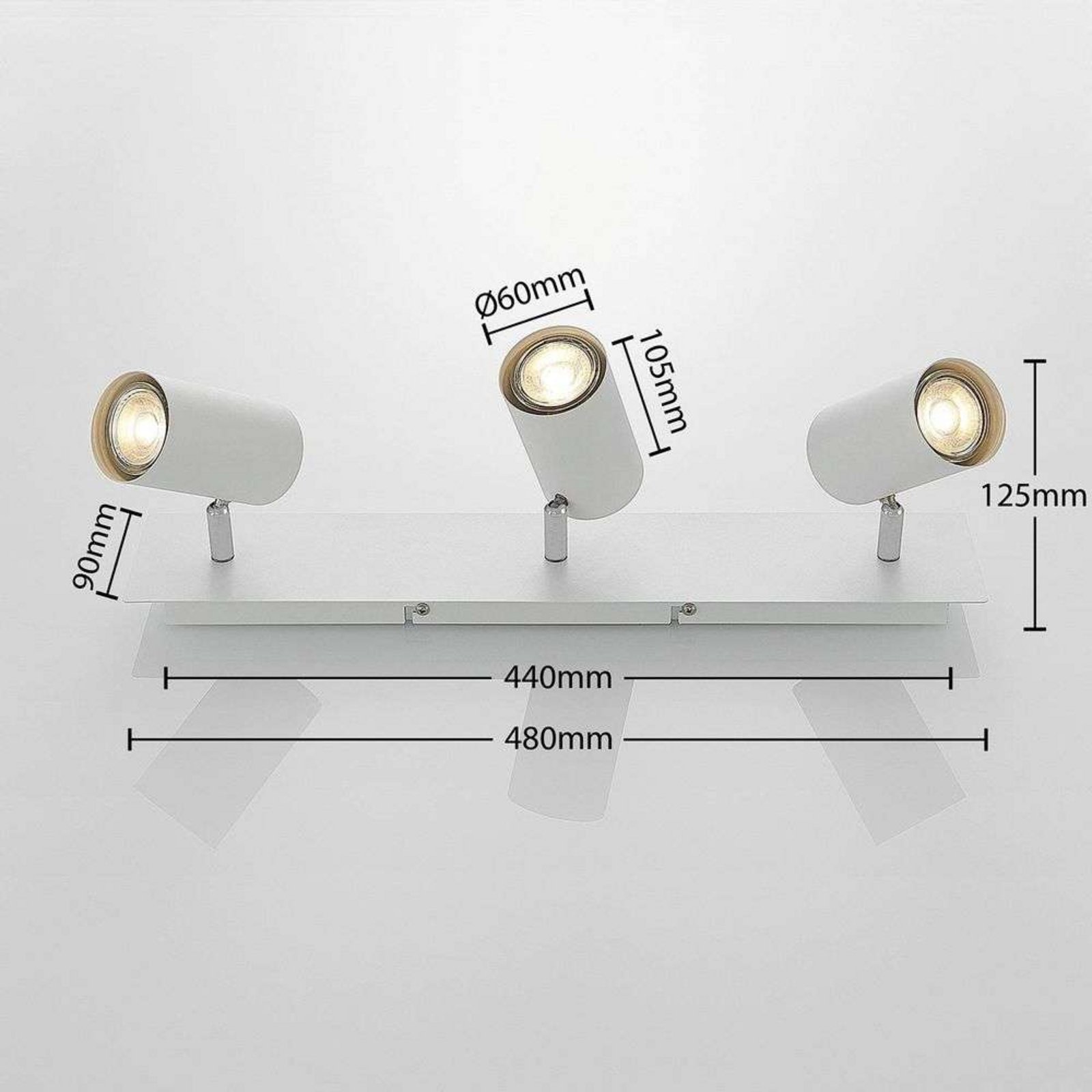 Joffrey 3 Stropna lampa Bijela - Lindby