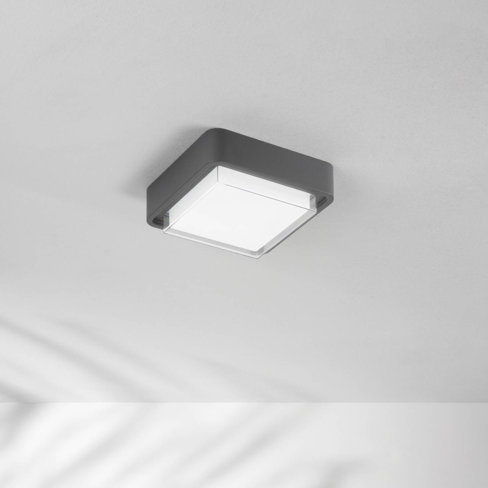 LED-Außendeckenleuchte Diuk, dunkelgrau, Metall, IP65 günstig online kaufen