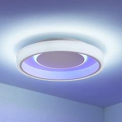 Lindby LED-loftlampe Wikani, hvid, RGB, CCT, dæmpbar