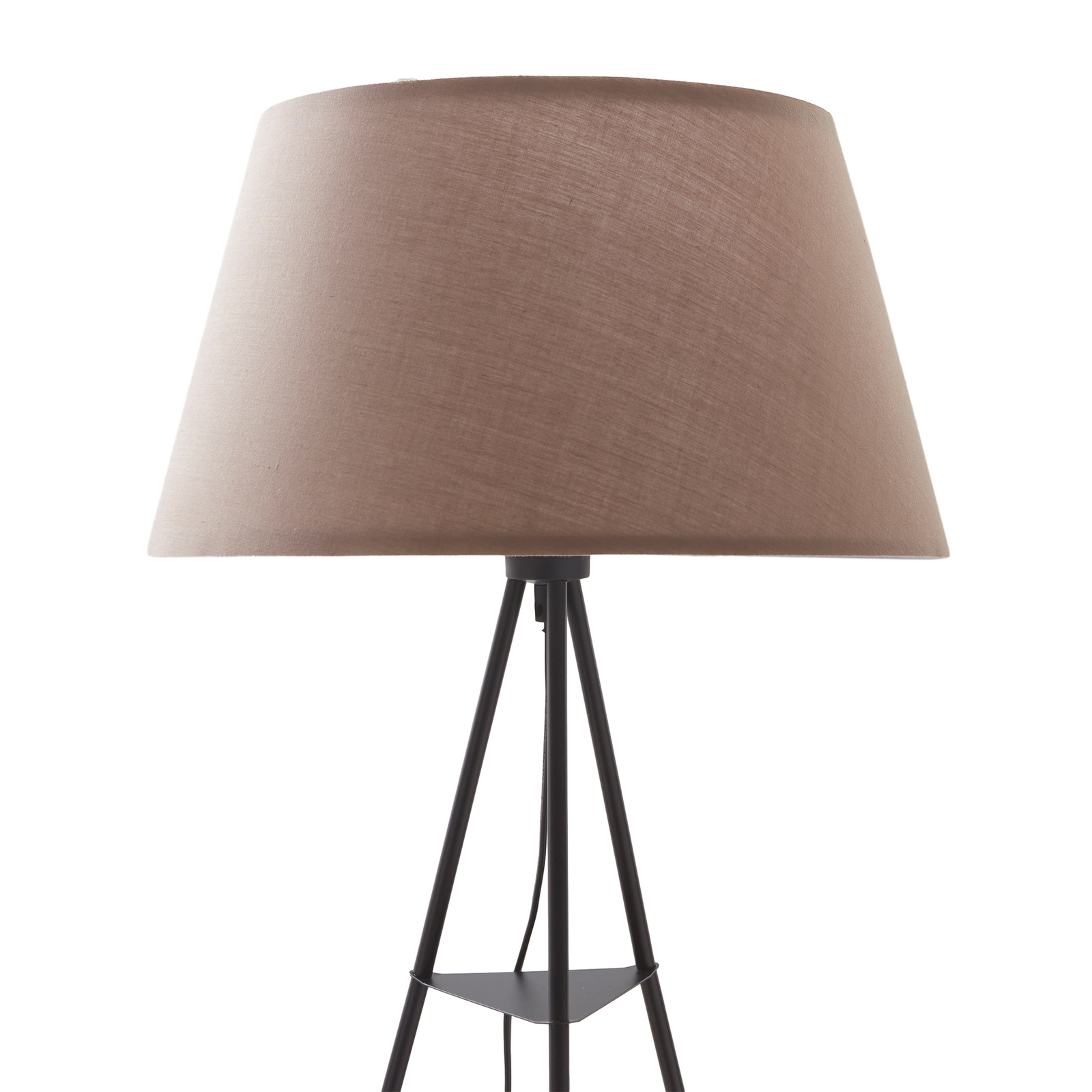 ELC Elsika tripod floor lamp, fabric, brown