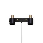 Clark 2 Aplică de Perete Black/Brushed Brass - Globen Lighting