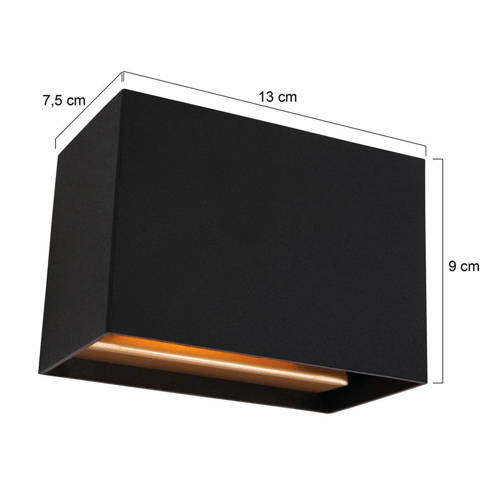LED wall light Muro 3365, black, angular, G9, 2,700 K