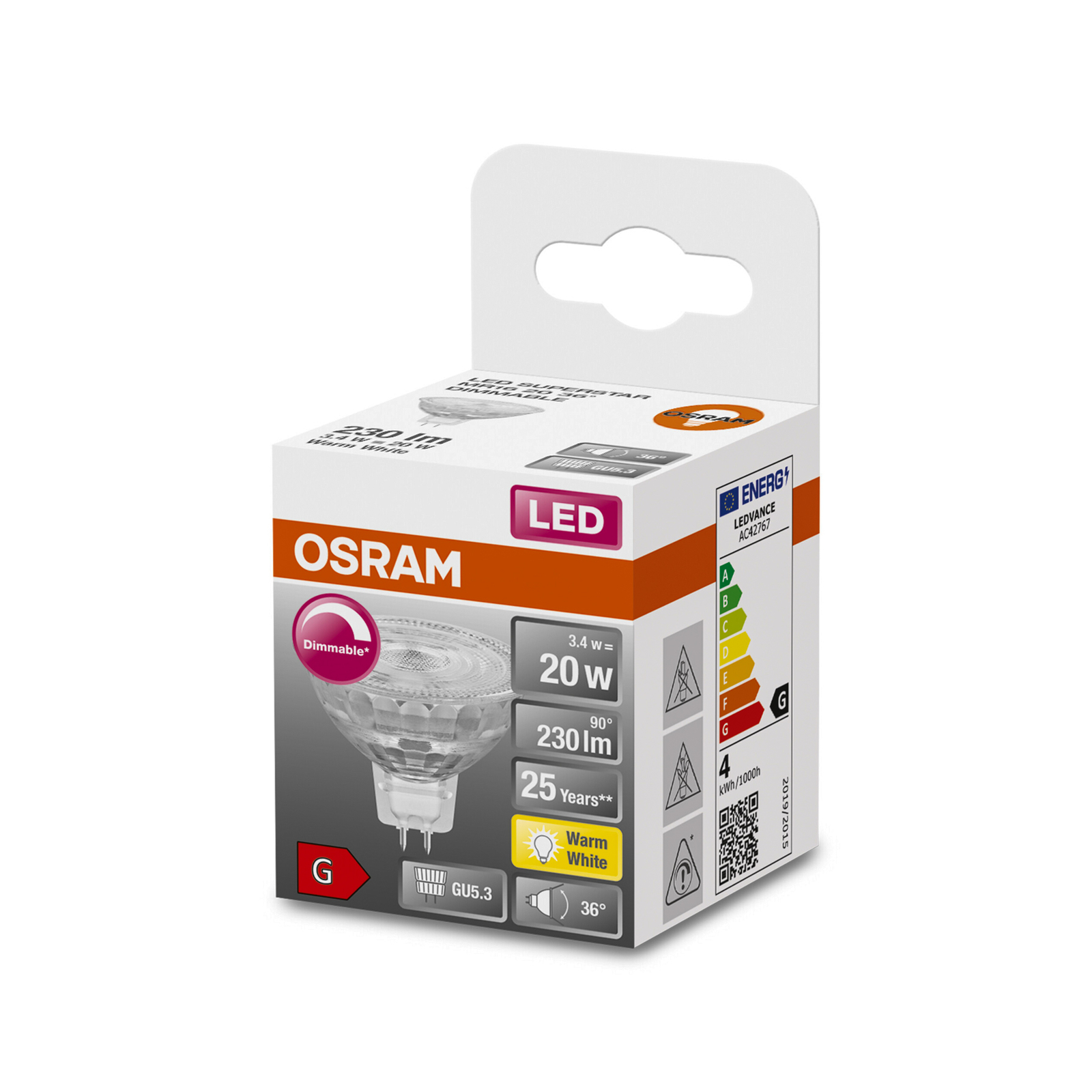 OSRAM LED reflector GU5,3 3,4W 927 36° 12V dimbaar